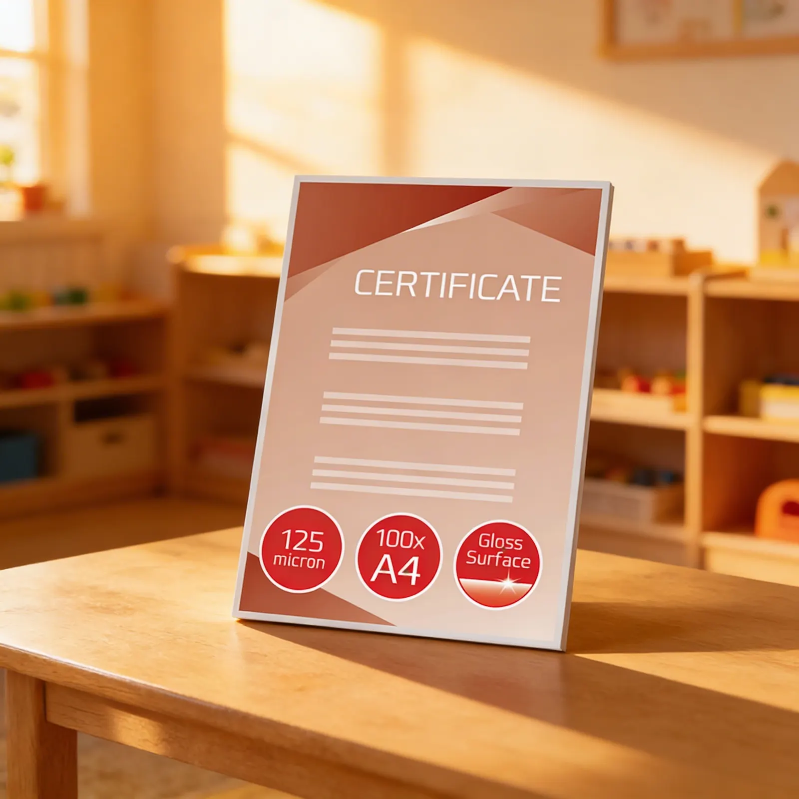 Laminating Sheets A4: 125 Micron Classroom Protection Pack: Child learning