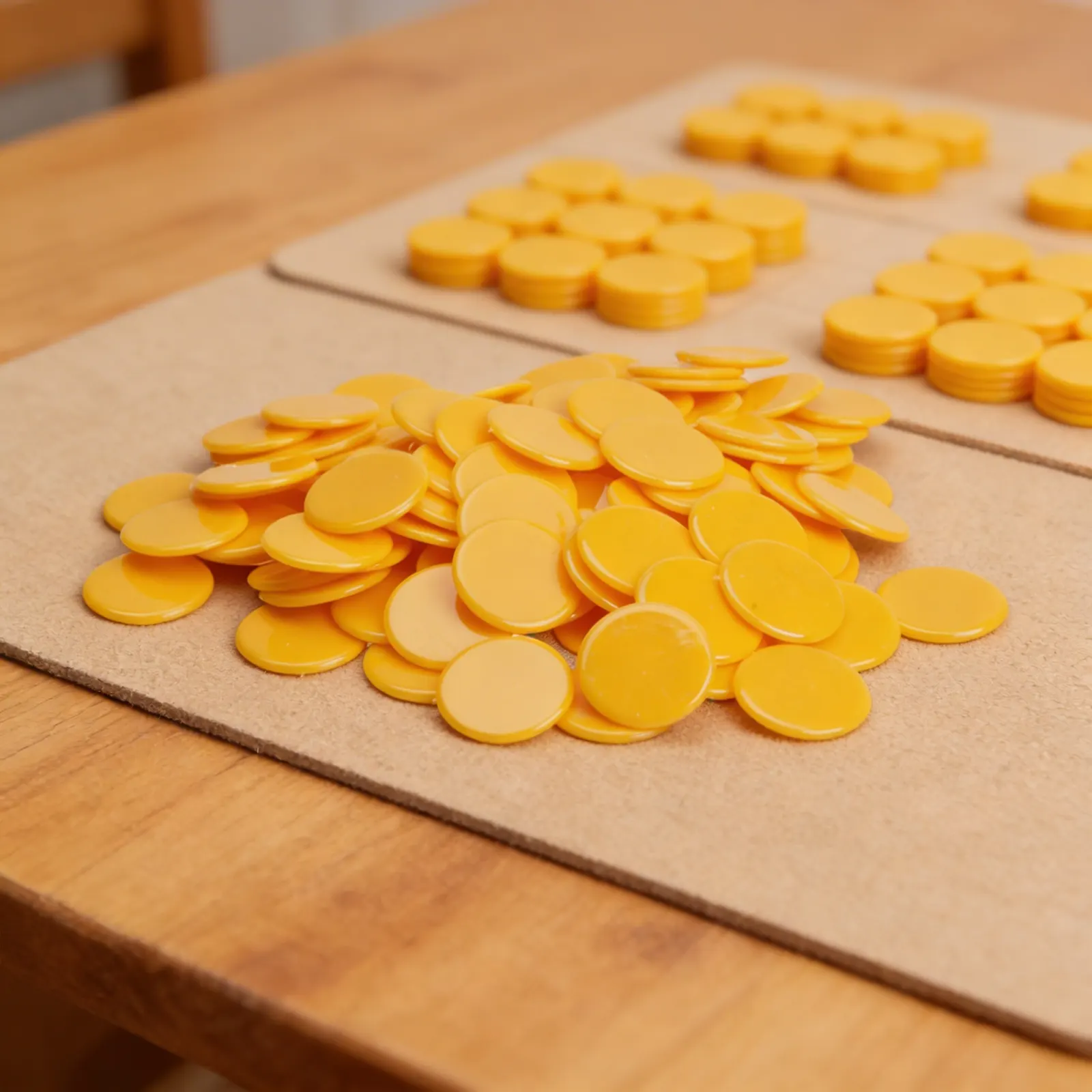 Counting Chips: 100 Yellow Plastic Chips for Mathematics: Detail view