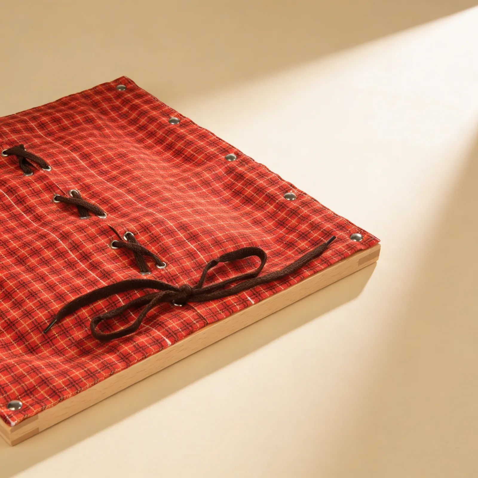 Lacing Frame: Metal Grommets with Cord Threading Practice: Side view