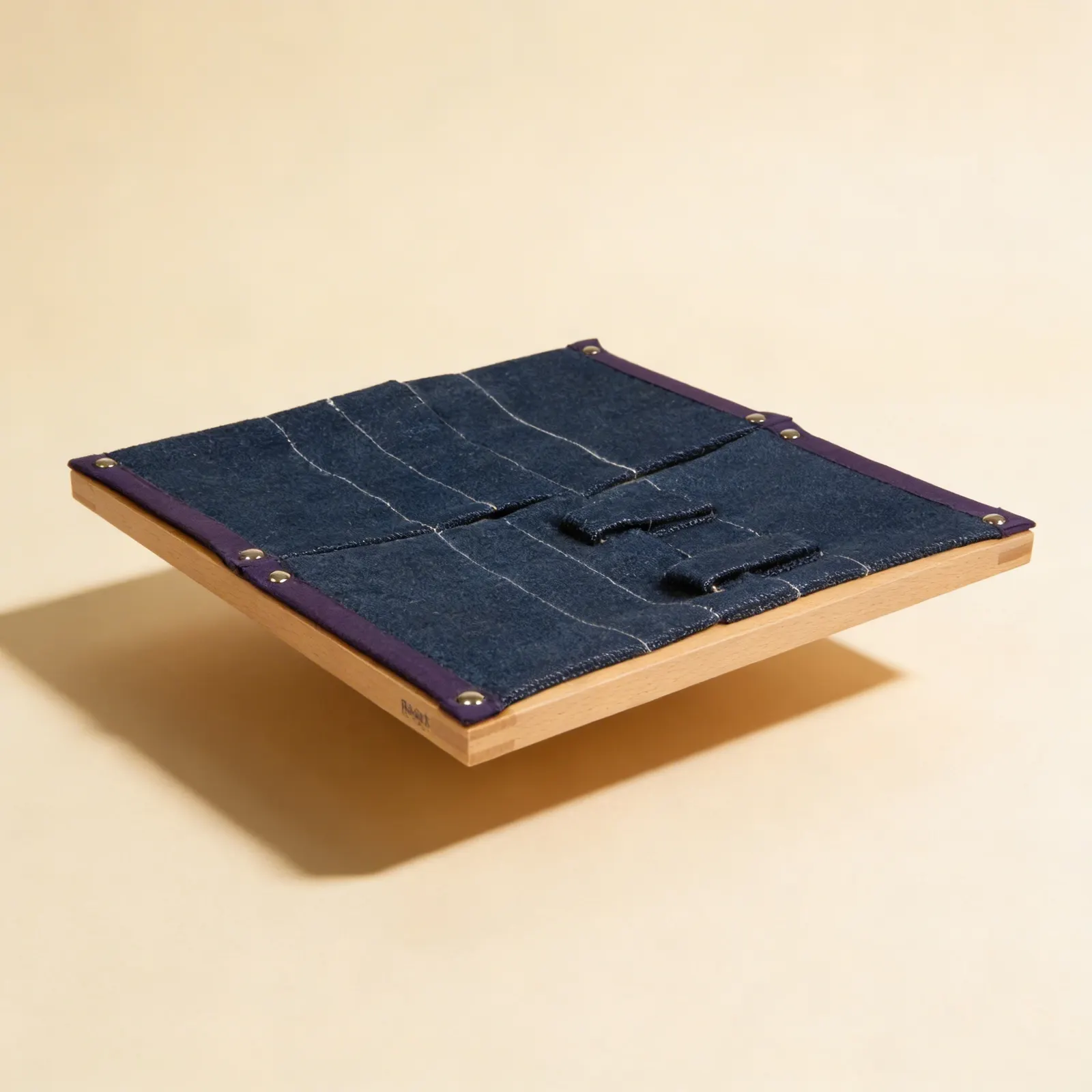 Dressing Frame: Velcro: Modern Fastening Practice on Denim: Side view