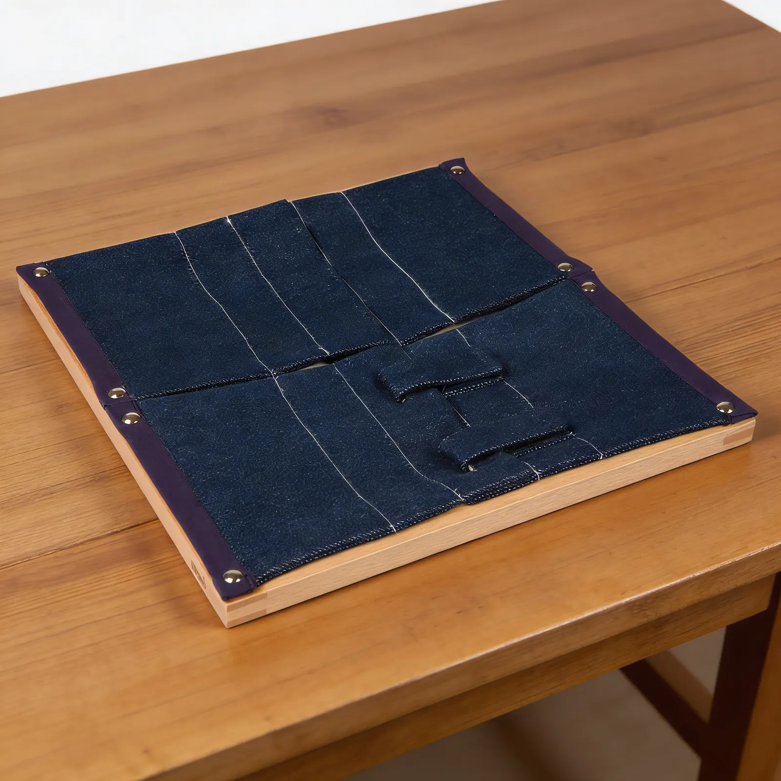 Dressing Frame: Velcro: Modern Fastening Practice on Denim: Detail view