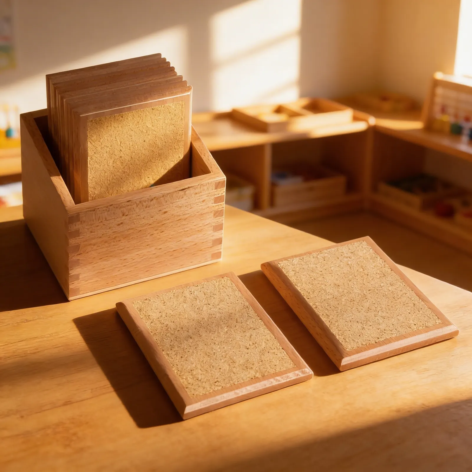 Rough Gradation Tablets: Tactile Discrimination Activity: Child learning