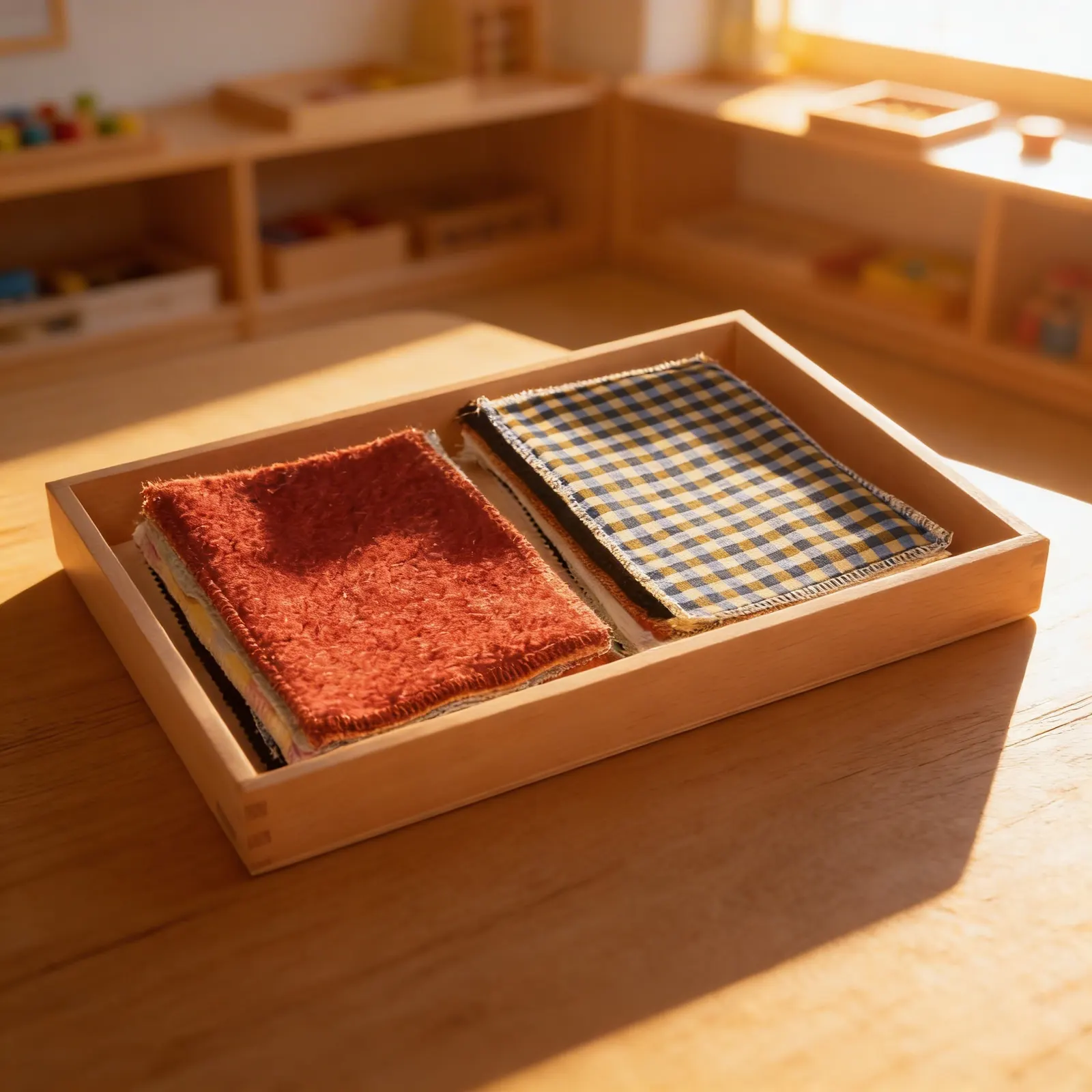 Fabric Box: Tactile Discrimination Through Paired Matching: Child learning