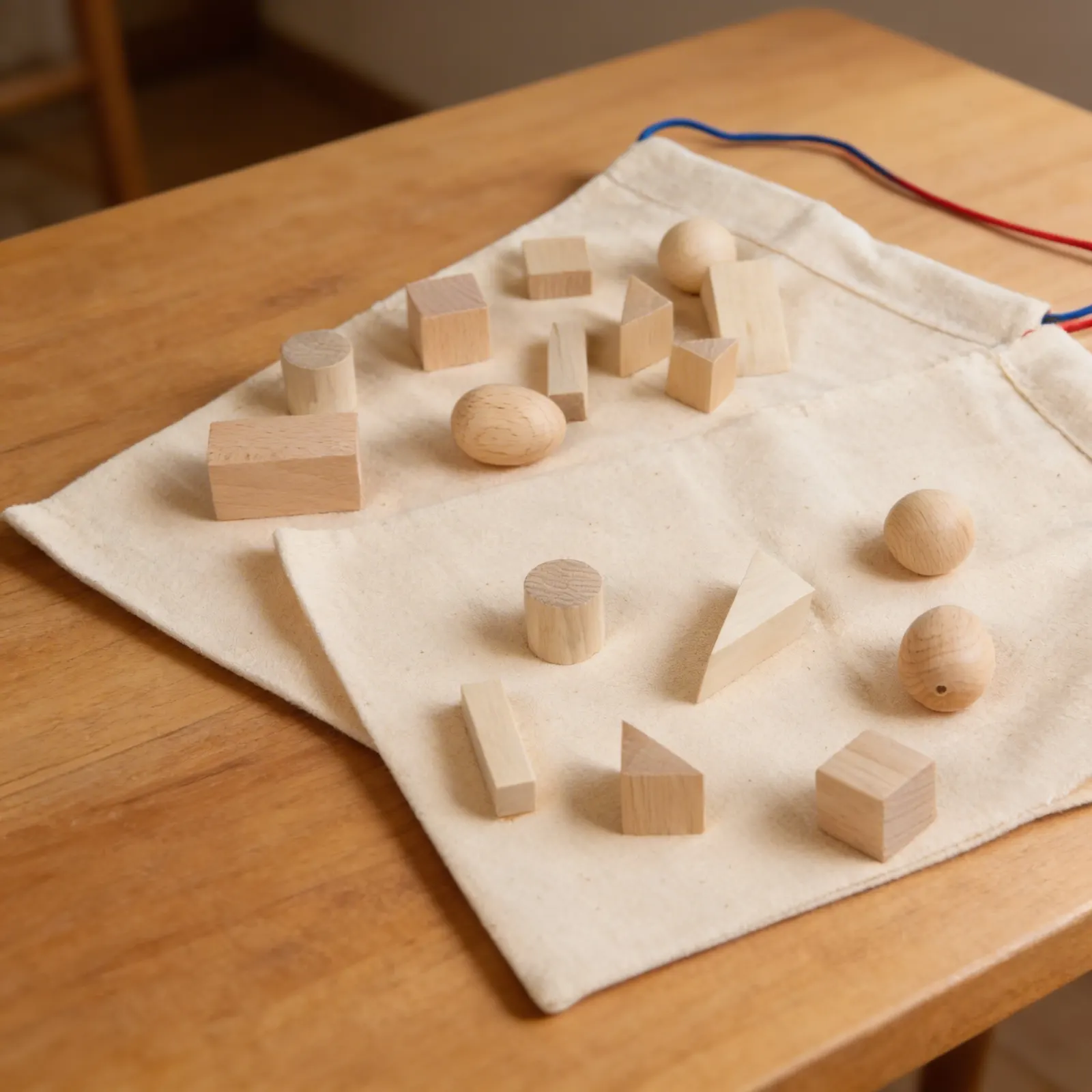 Mystery Bags: Geometric Shapes Tactile Recognition Activity: Detail view