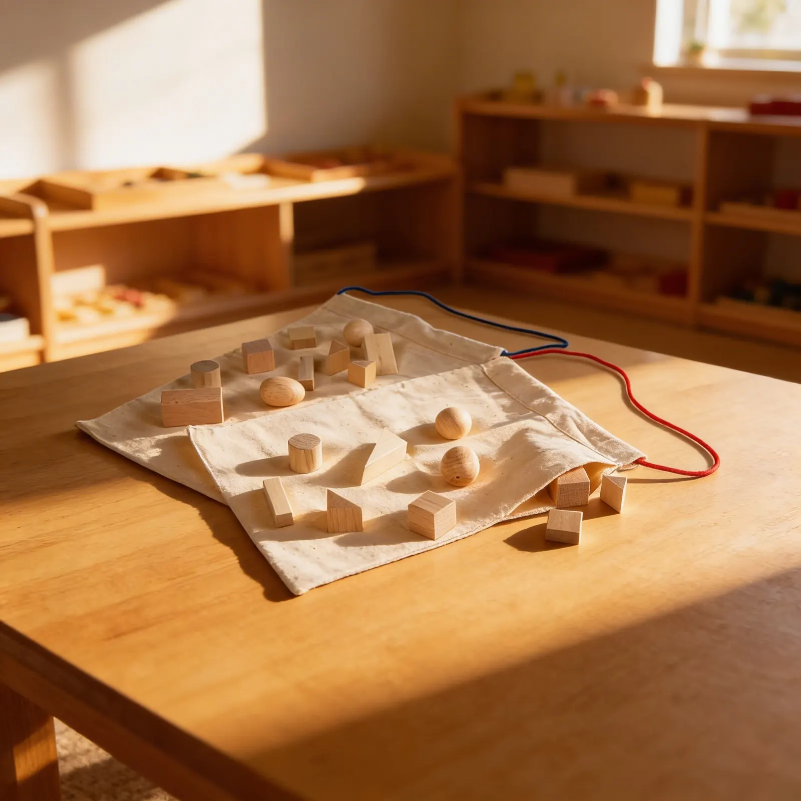 Mystery Bags: Geometric Shapes Tactile Recognition Activity: Child learning