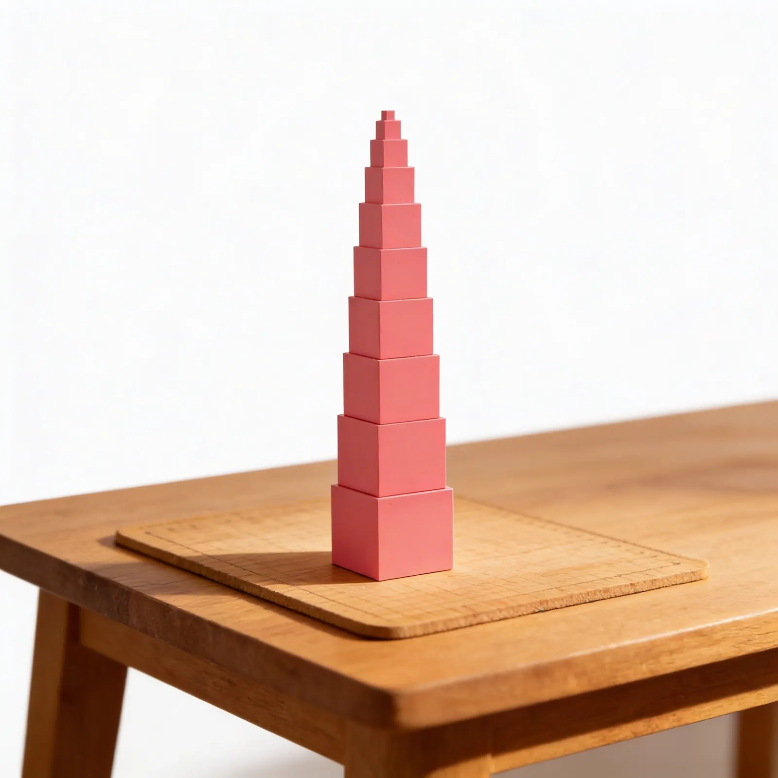 Pink Tower: 10 Graduated Cubes for Visual Discrimination: Detail view