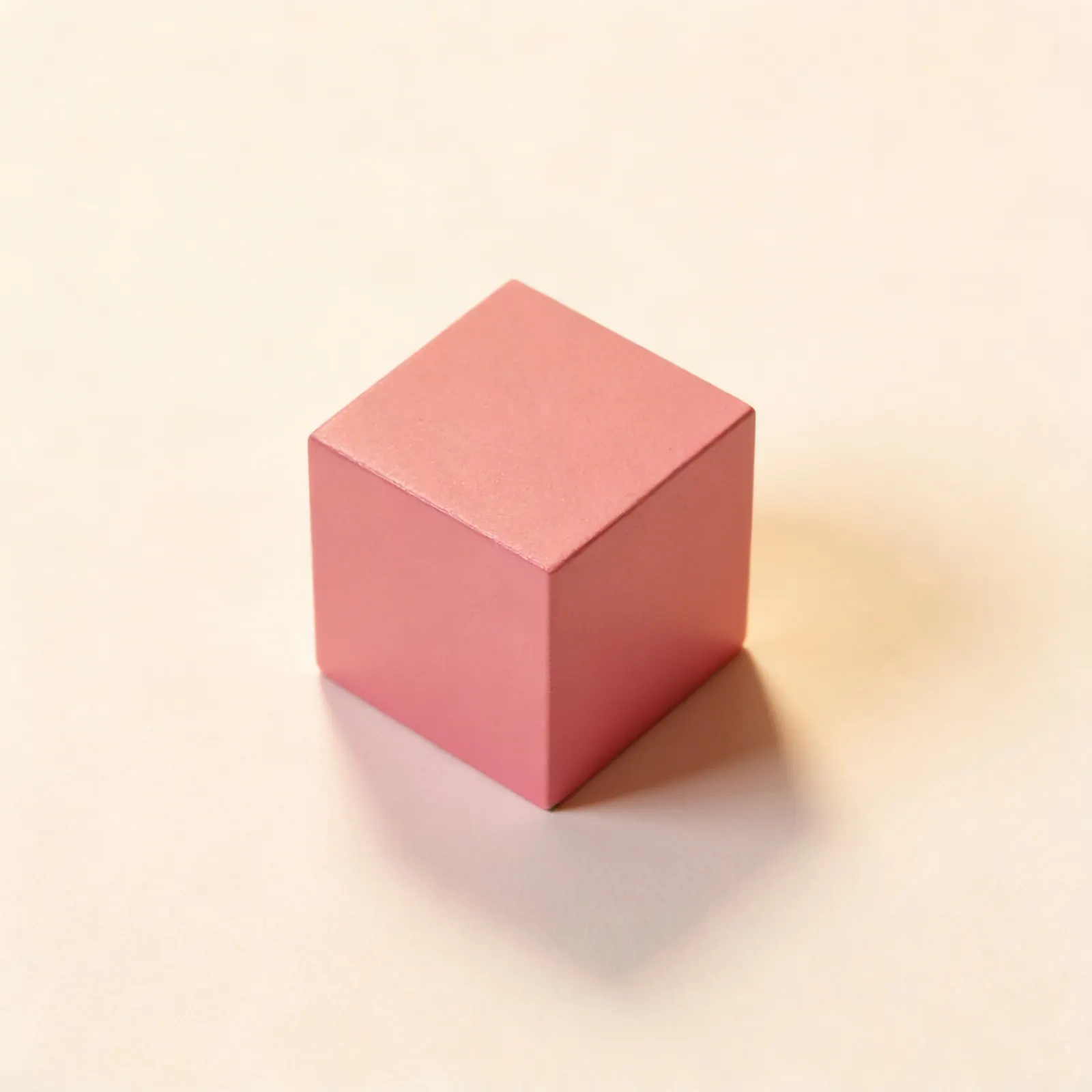 Pink Tower Cube: 3cm Individual Piece for Size Gradation: Side view