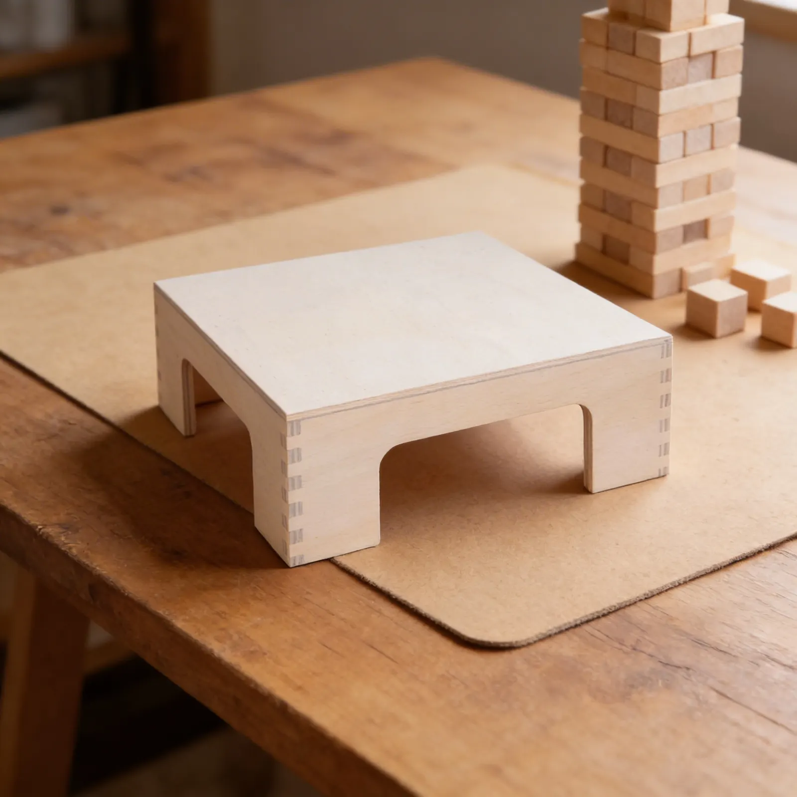 Pink Tower Stand: Elevating Base for Optimal Working Height: Detail view