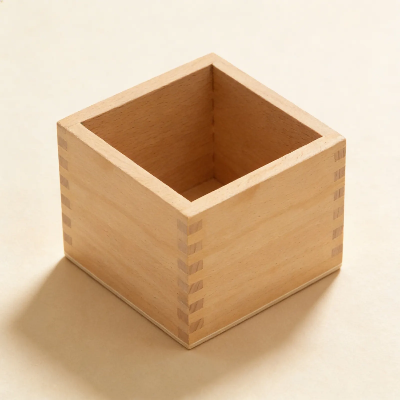 Storage Box: Wooden Container for Number Shapes: Side view