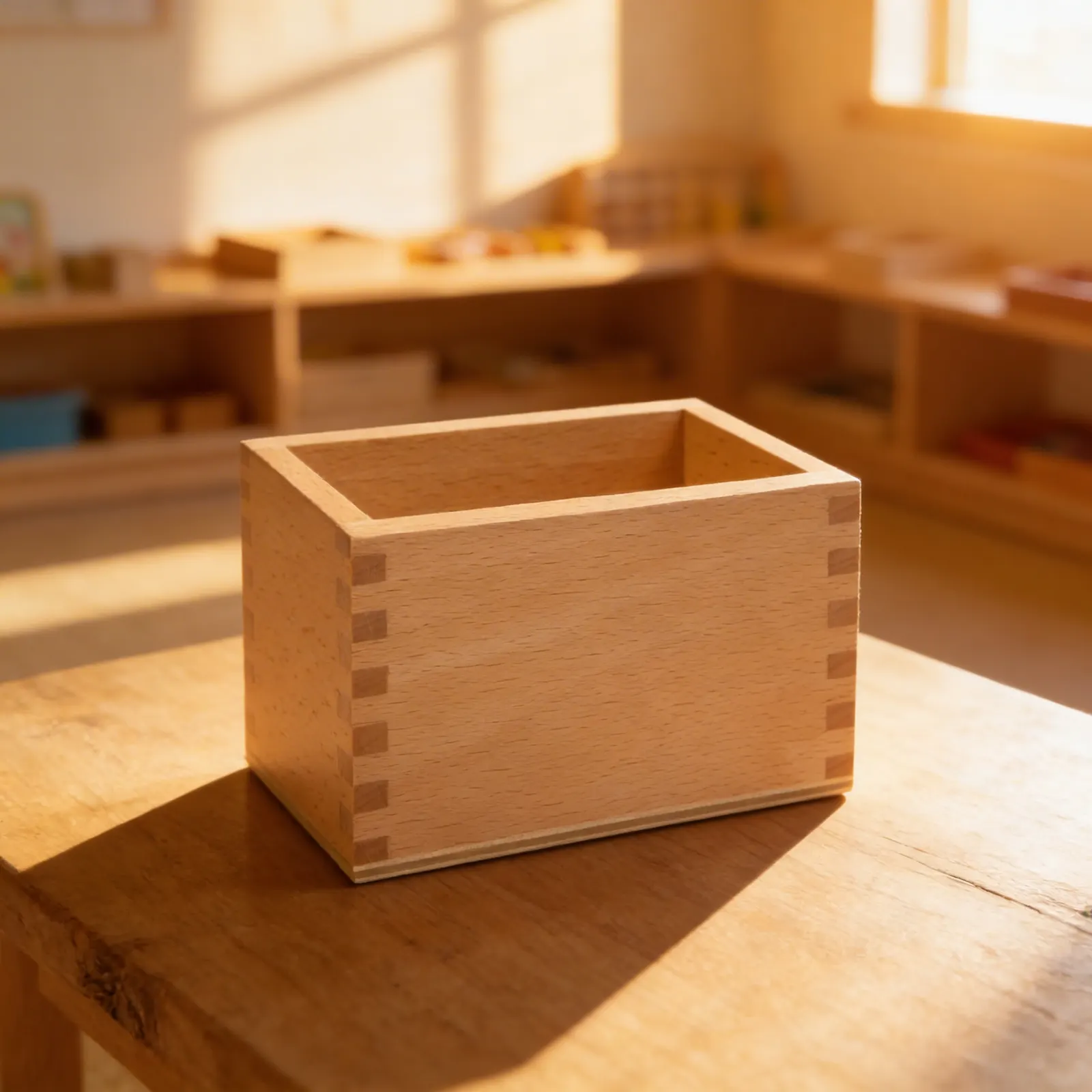 Sandpaper Numerals Box: Wooden Storage Container: Child learning