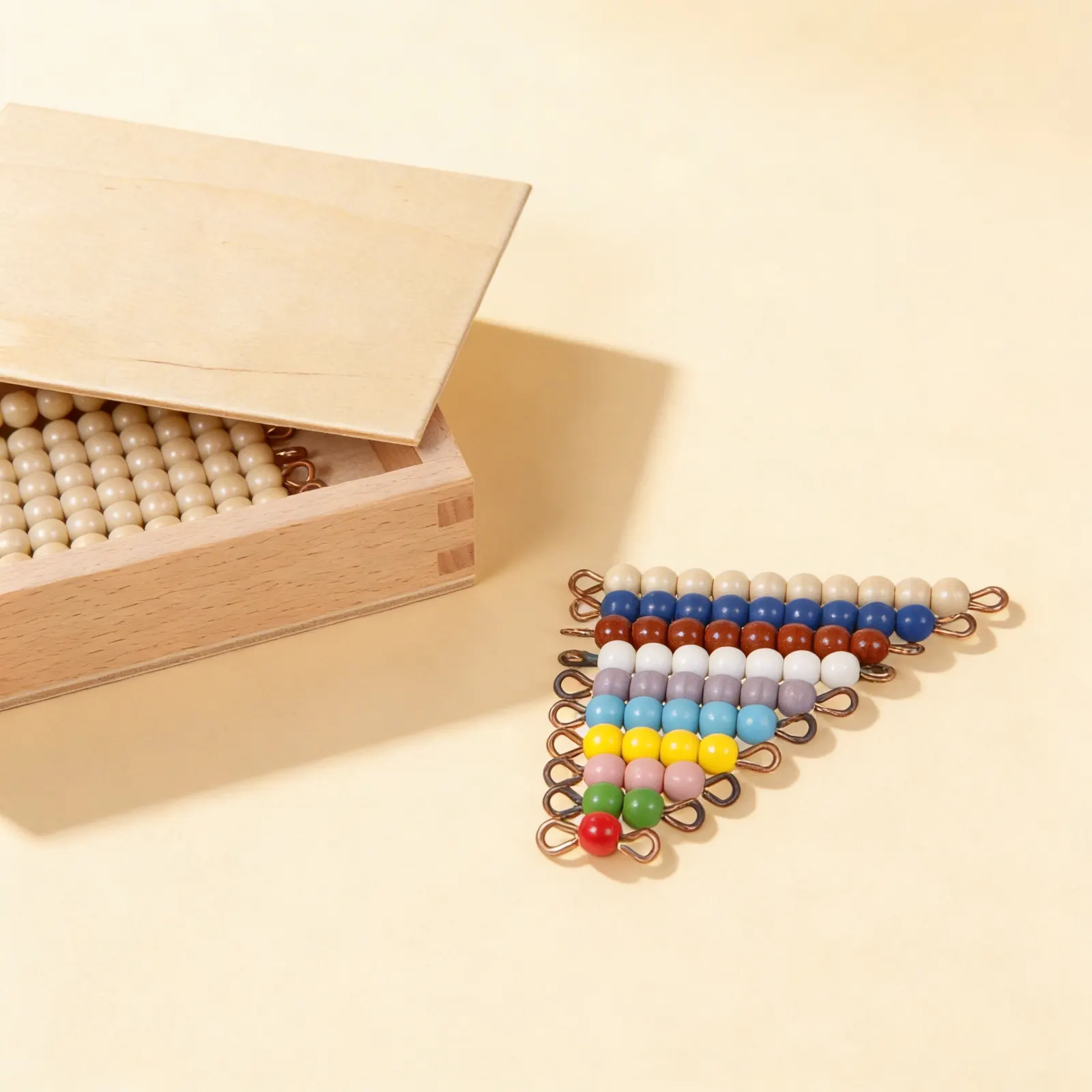 Teen Bead Box: Individual Glass Beads 10-19 for Decimal System: Side view