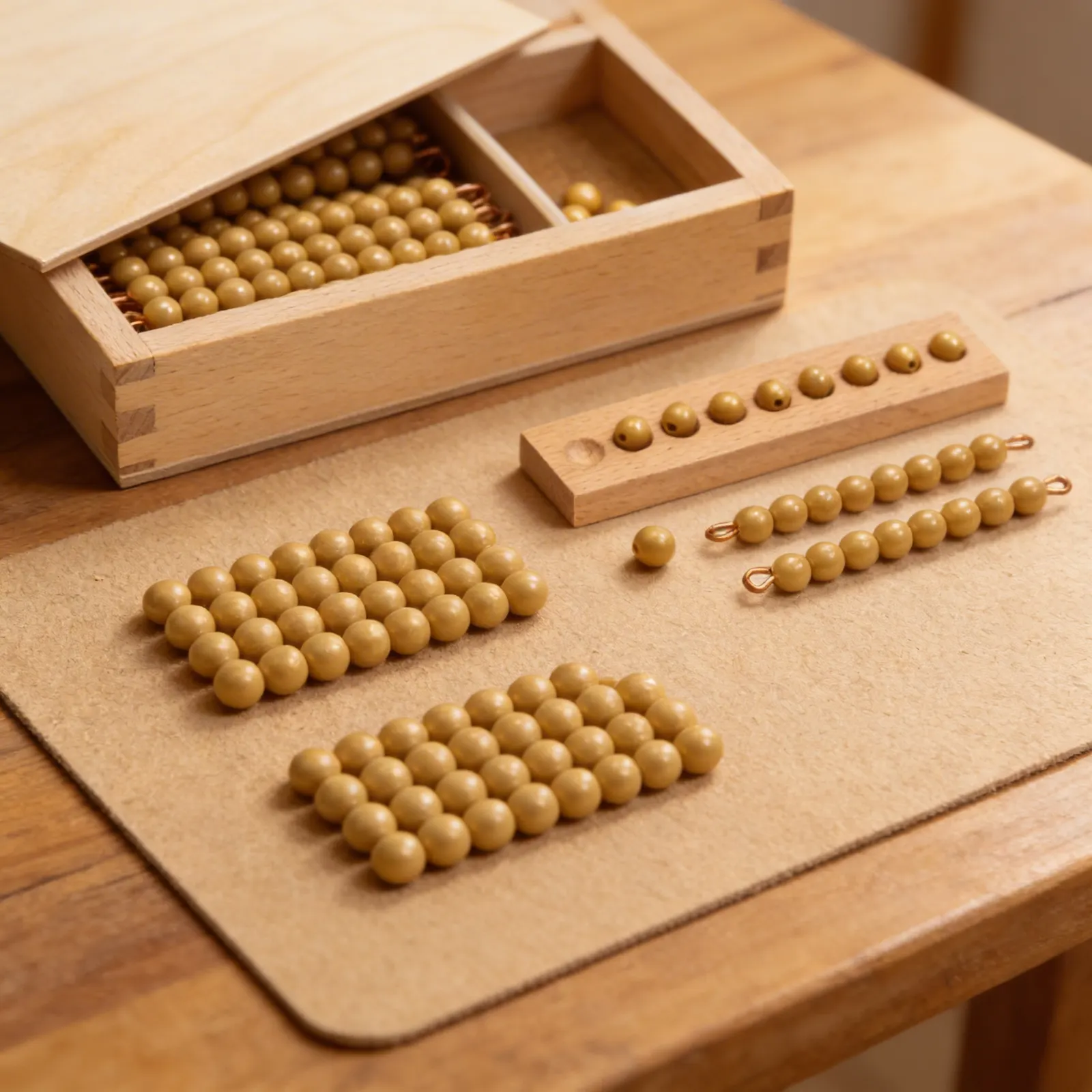 Tens Bead Box: Individual Nylon Beads for Decimal System: Detail view