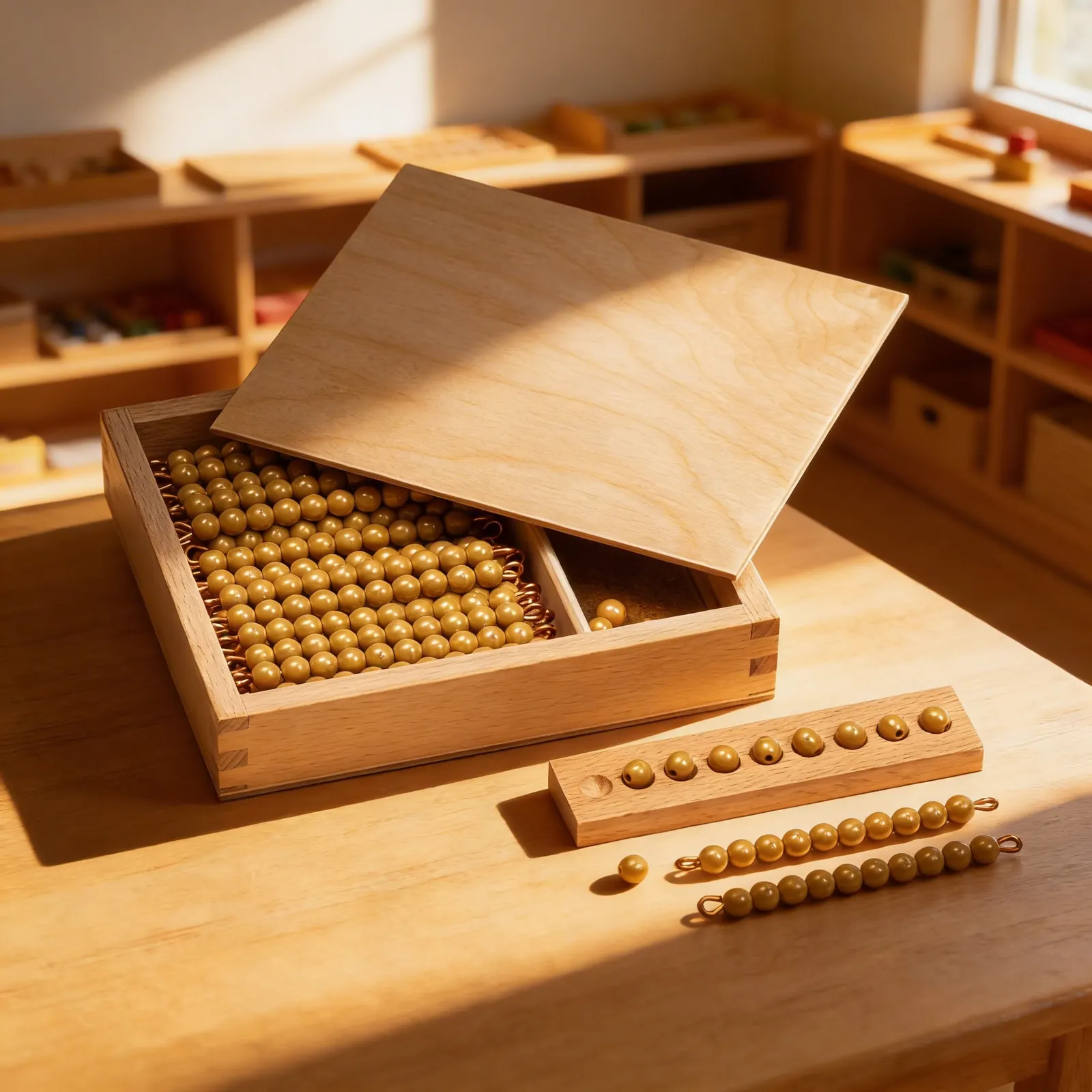 Tens Bead Box: Individual Nylon Beads for Decimal System: Child learning