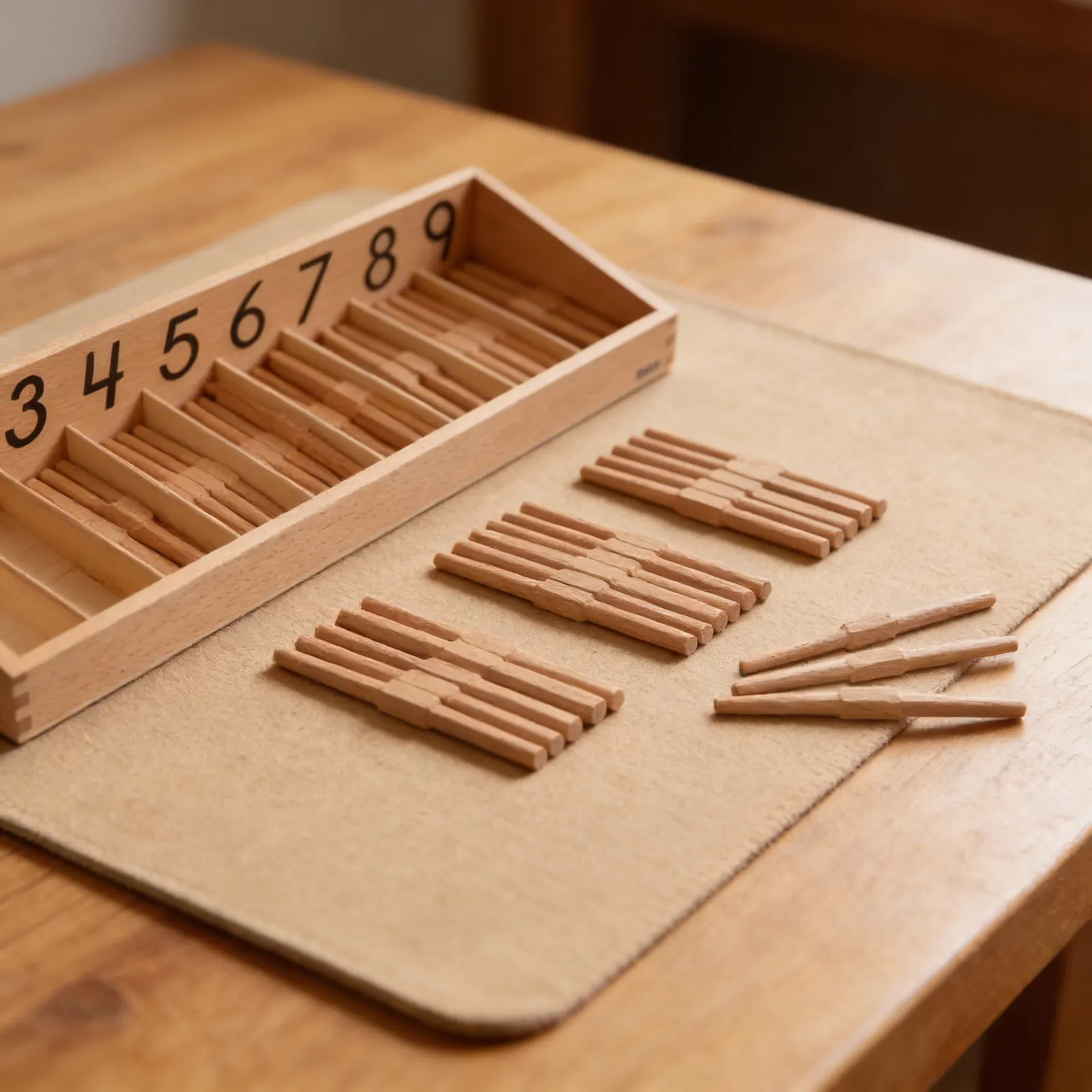 Spindle Box: Zero Concept & Counting Practice with Wooden Spindles: Detail view
