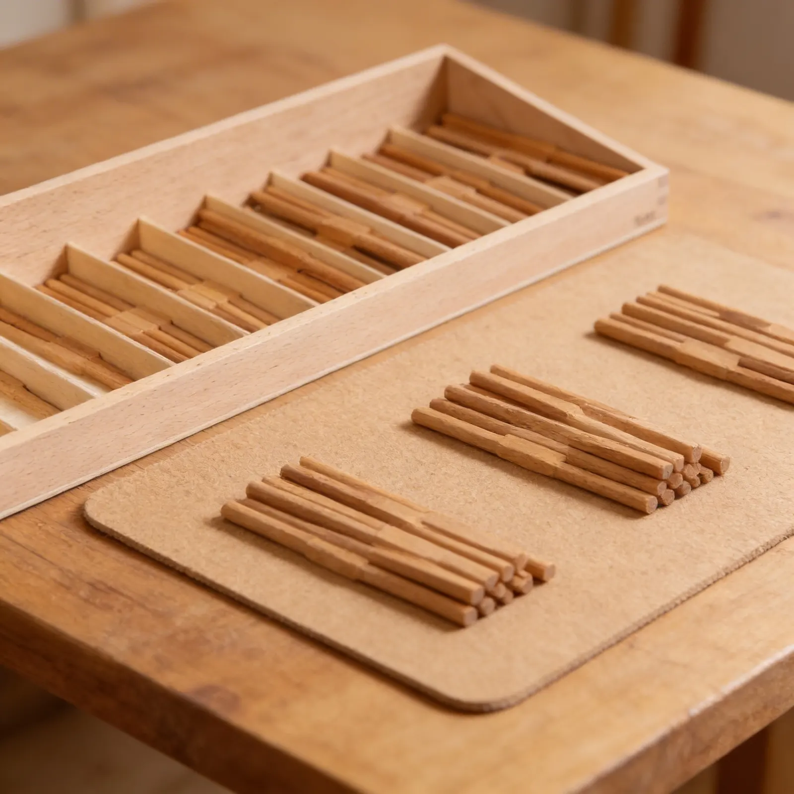 Spindle Box: Zero Concept & Counting 0-9 with Wooden Compartments: Detail view