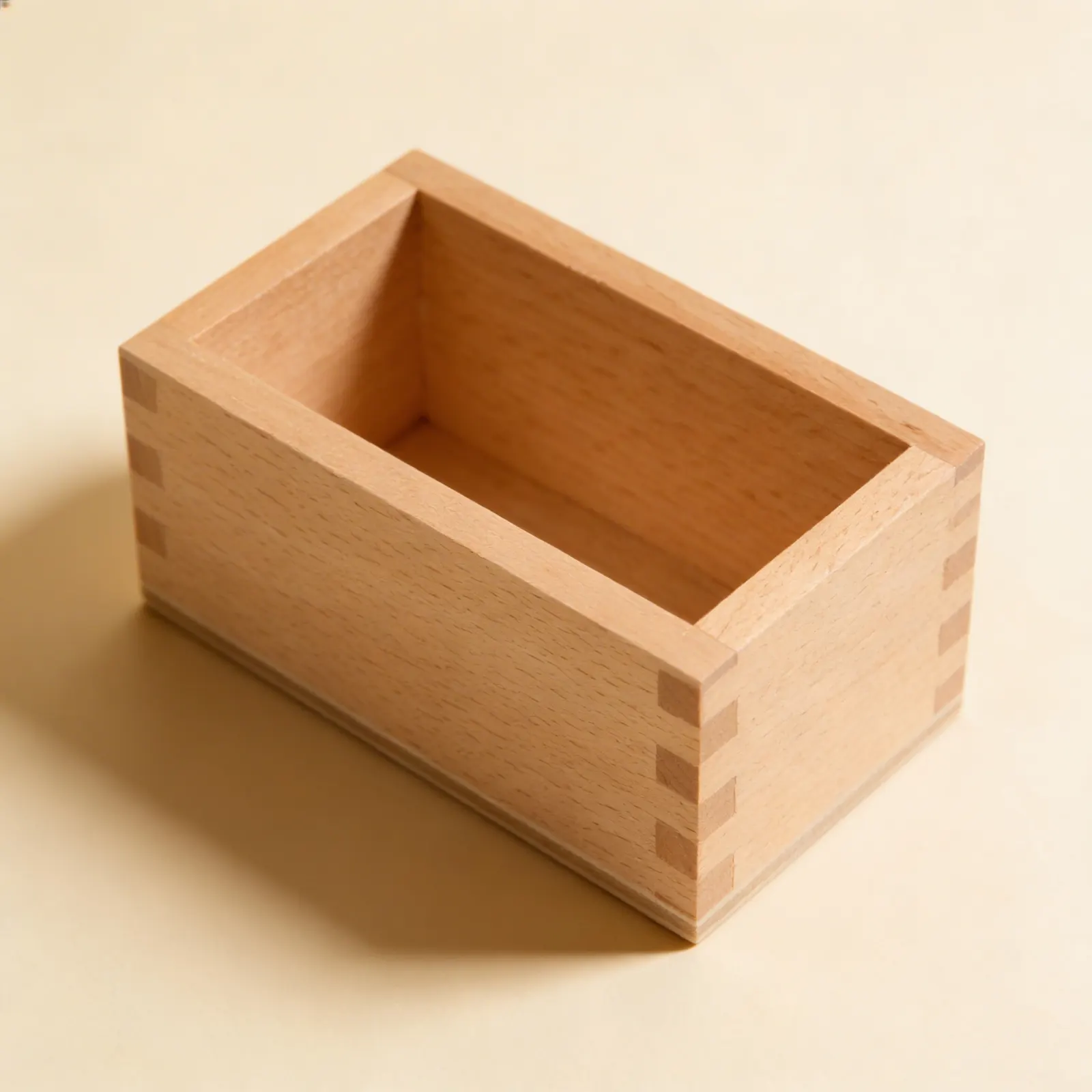 Cut-Out Numerals Storage Box: Wooden Organiser: Side view