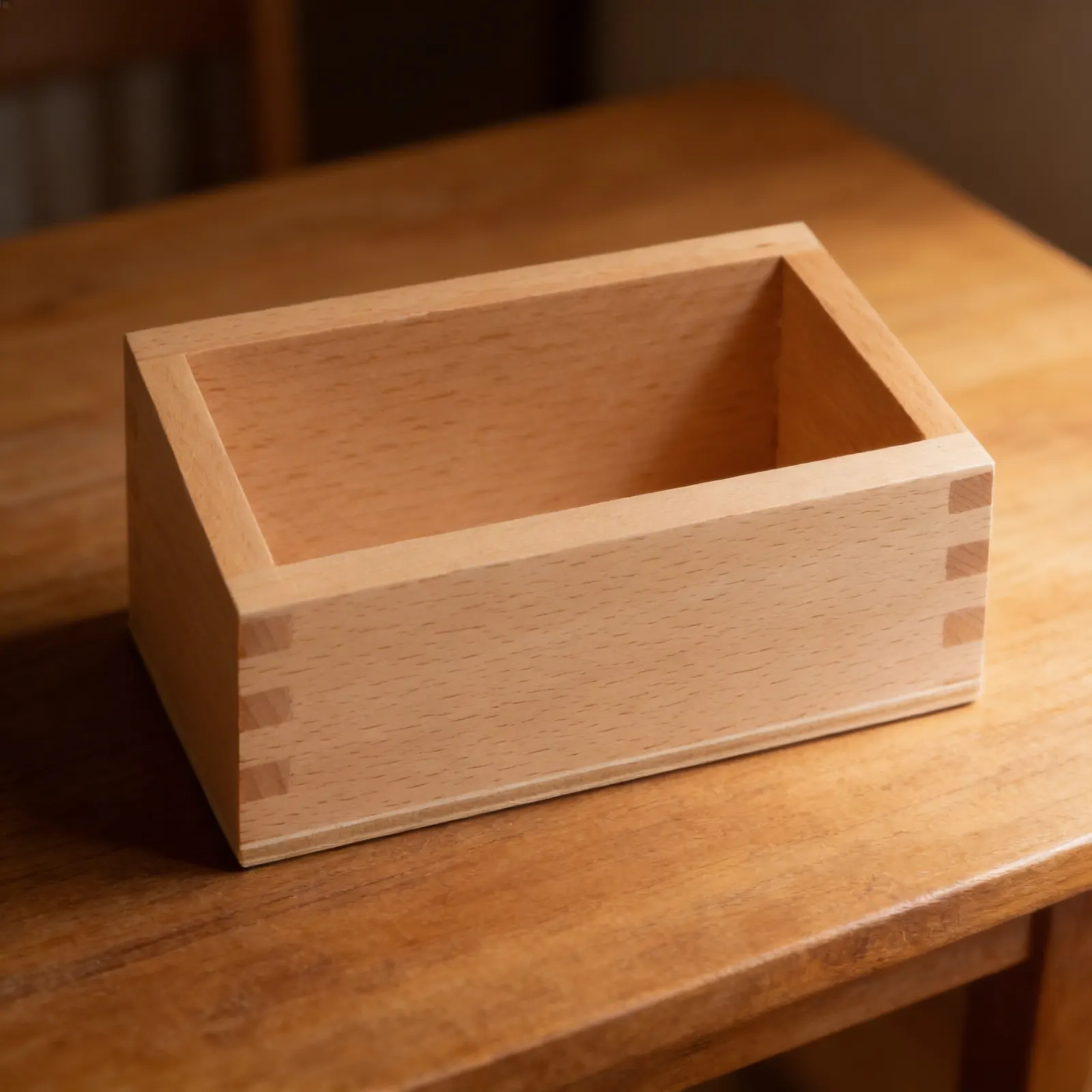 Cut-Out Numerals Storage Box: Wooden Organiser: Detail view