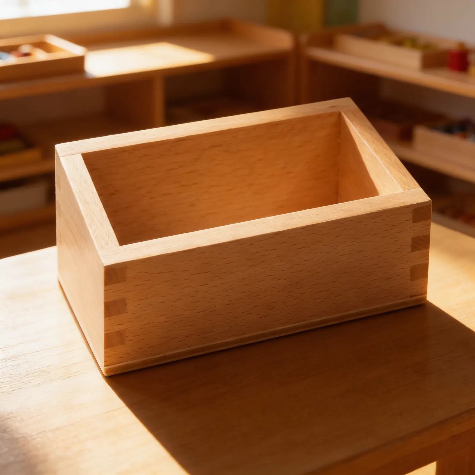 Cut-Out Numerals Storage Box: Wooden Organiser: Child learning