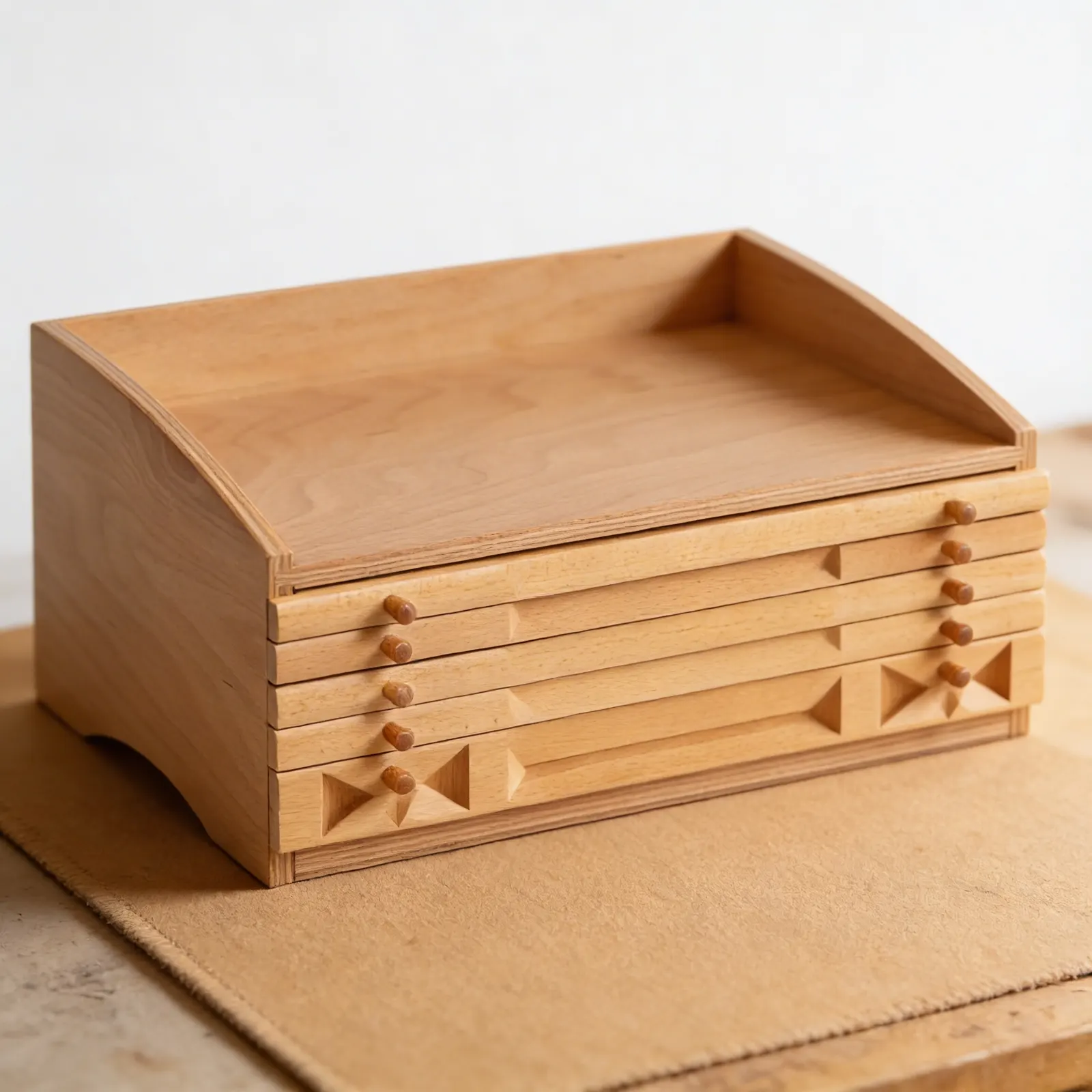 Geometric Cabinet: Six Drawers of Geometric Insets & Frames: Detail view