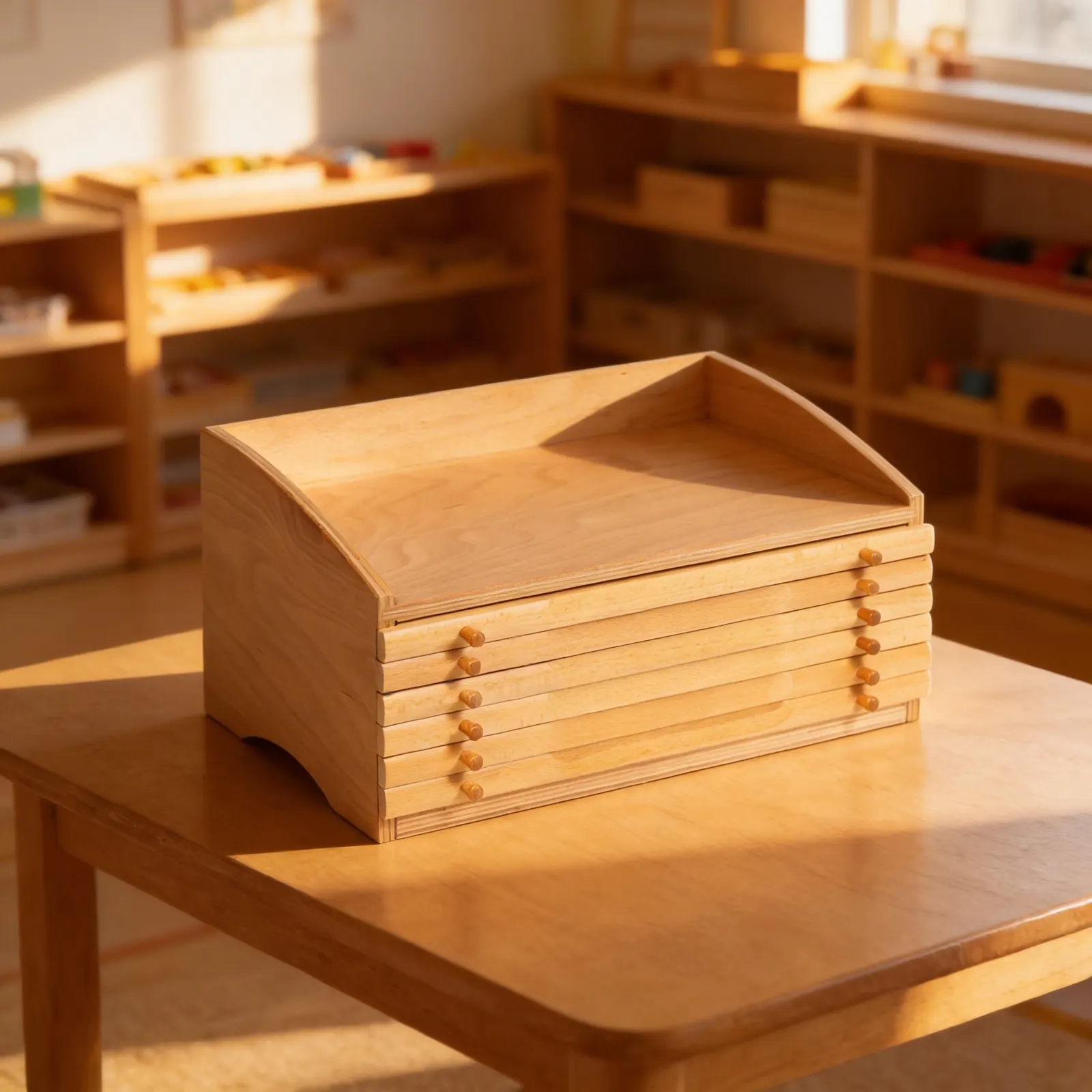 Geometric Cabinet: Six Drawers of Geometric Insets & Frames: Child learning