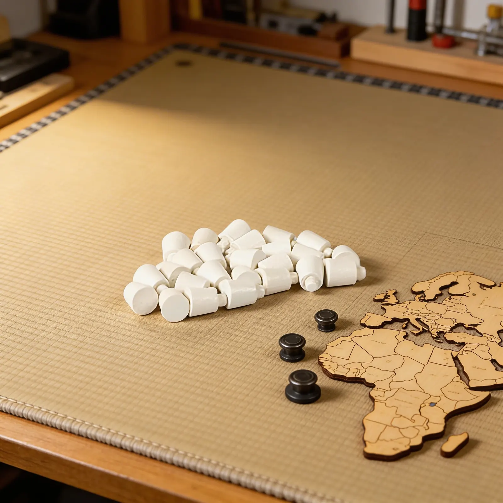 Bílé úchytky: Pro mapy / vložky / puzzle (25): Detailní pohled