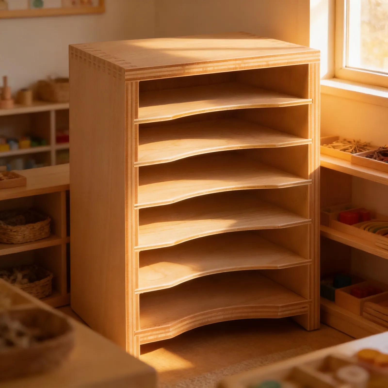Geometric Form Card Cabinet: Organised Storage for Shape Cards: Child learning