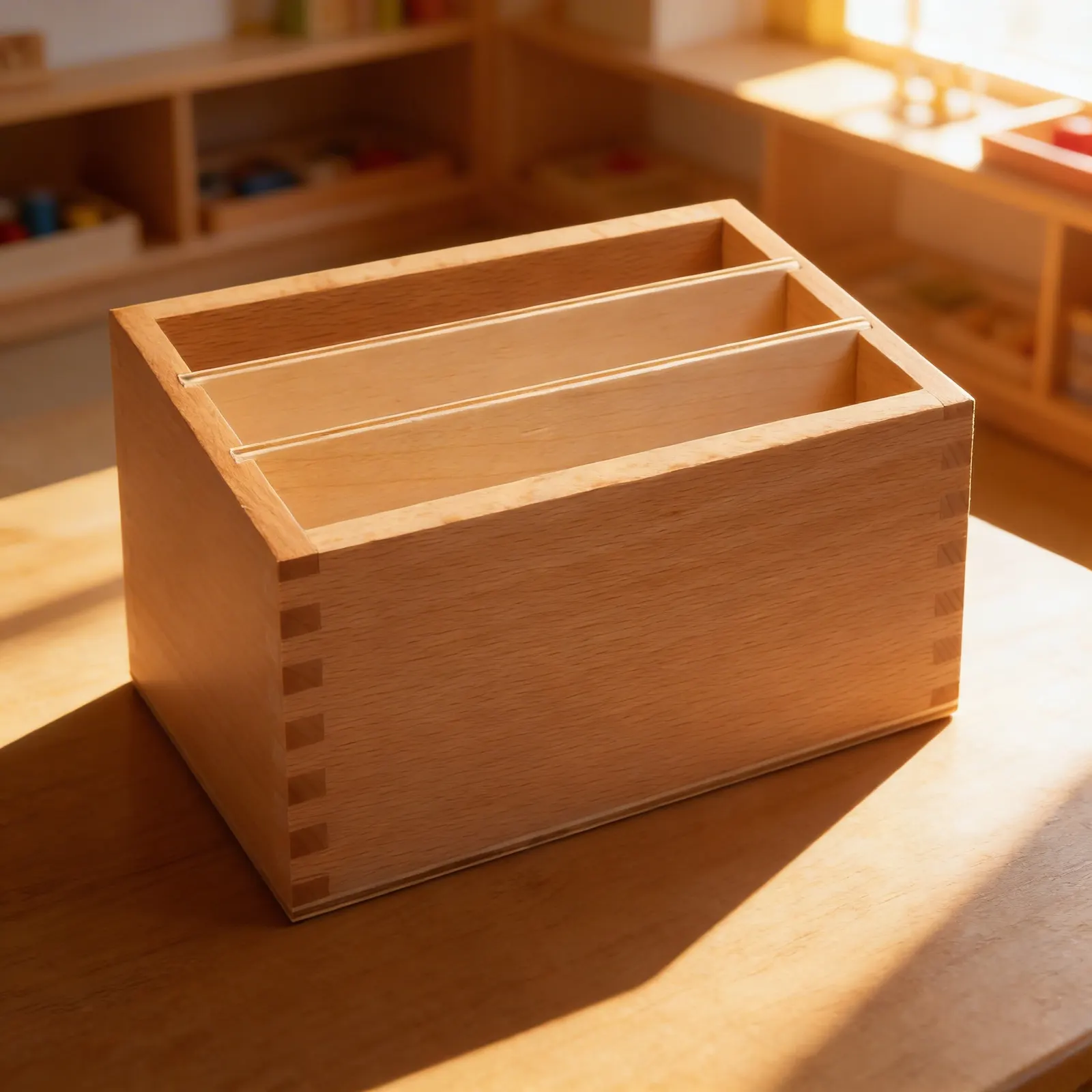 Leaf Cards Storage Box: Beech Wood Organiser for Form Cards: Child learning