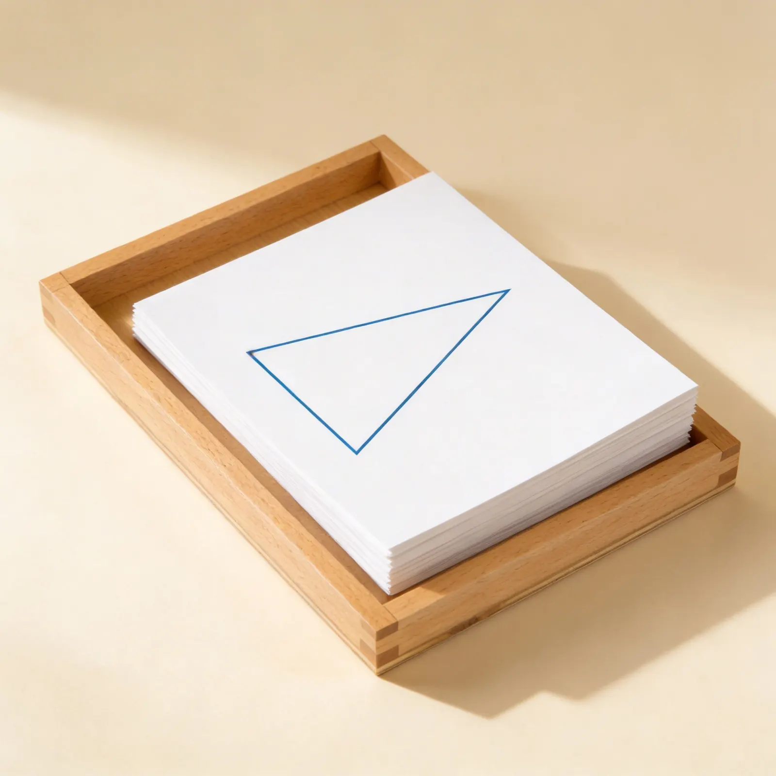 Geometric Cards: Basic Shape Recognition with Blue Triangle: Side view