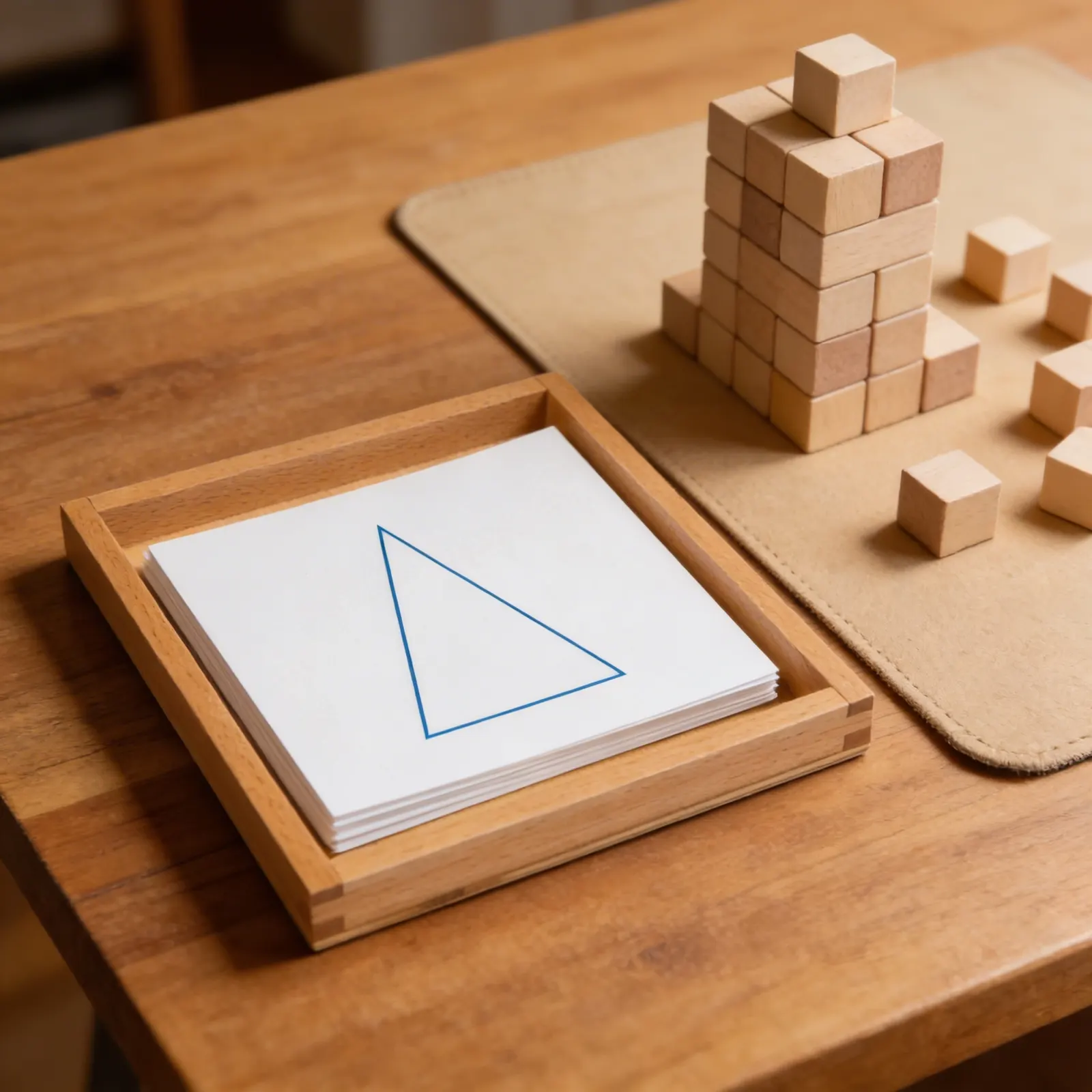 Geometric Cards: Basic Shape Recognition with Blue Triangle: Detail view