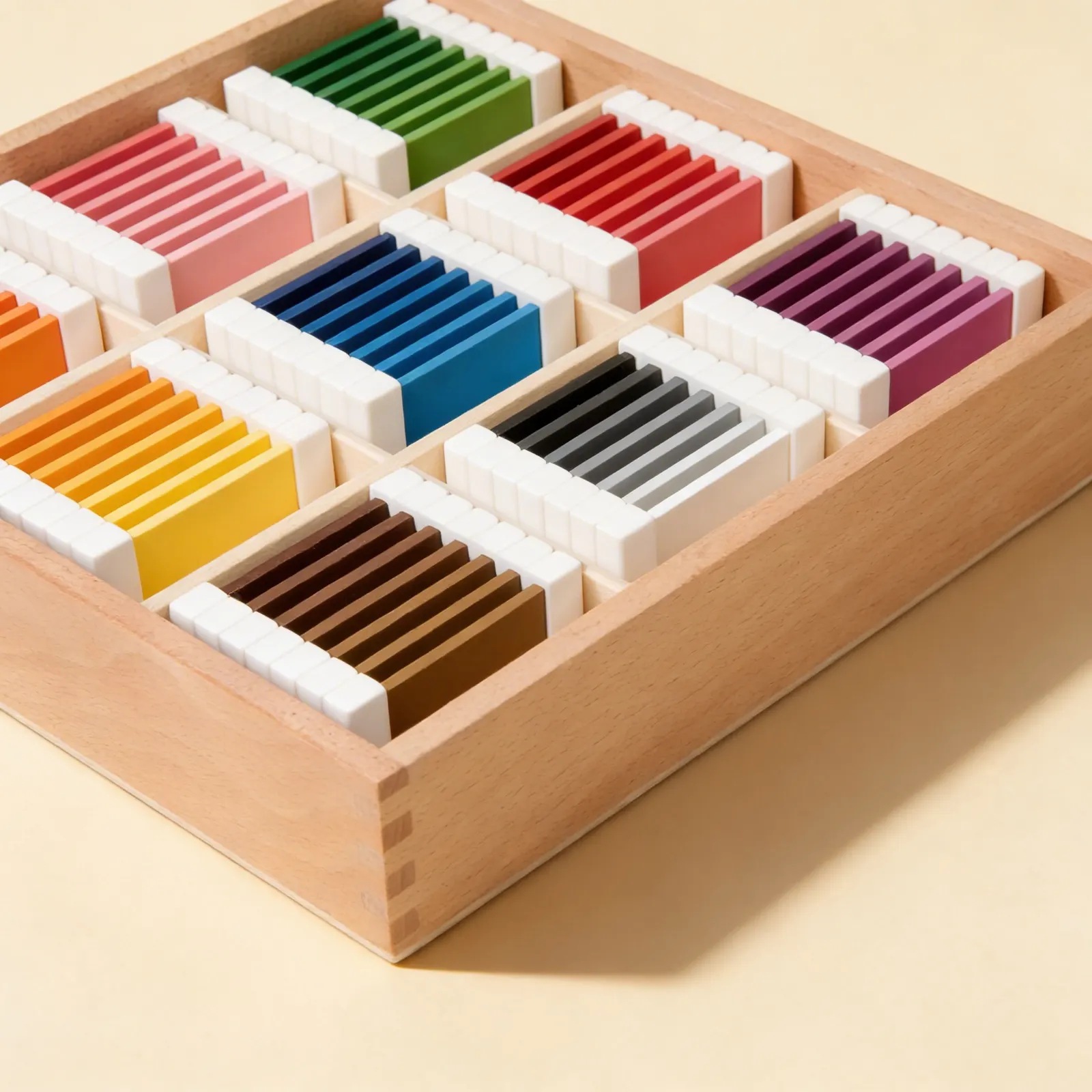 Third Colour Box: 63 Tablets in 9 Colour Families with Gradations: Side view