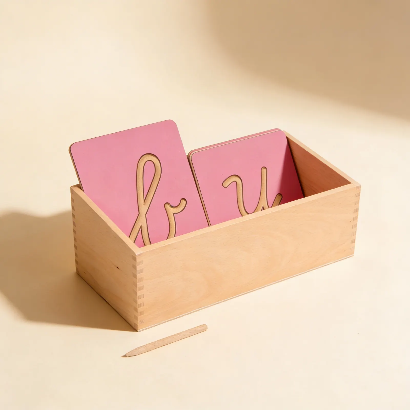 Hollow Letter Shapes: Tactile Cursive Writing Preparation: Side view