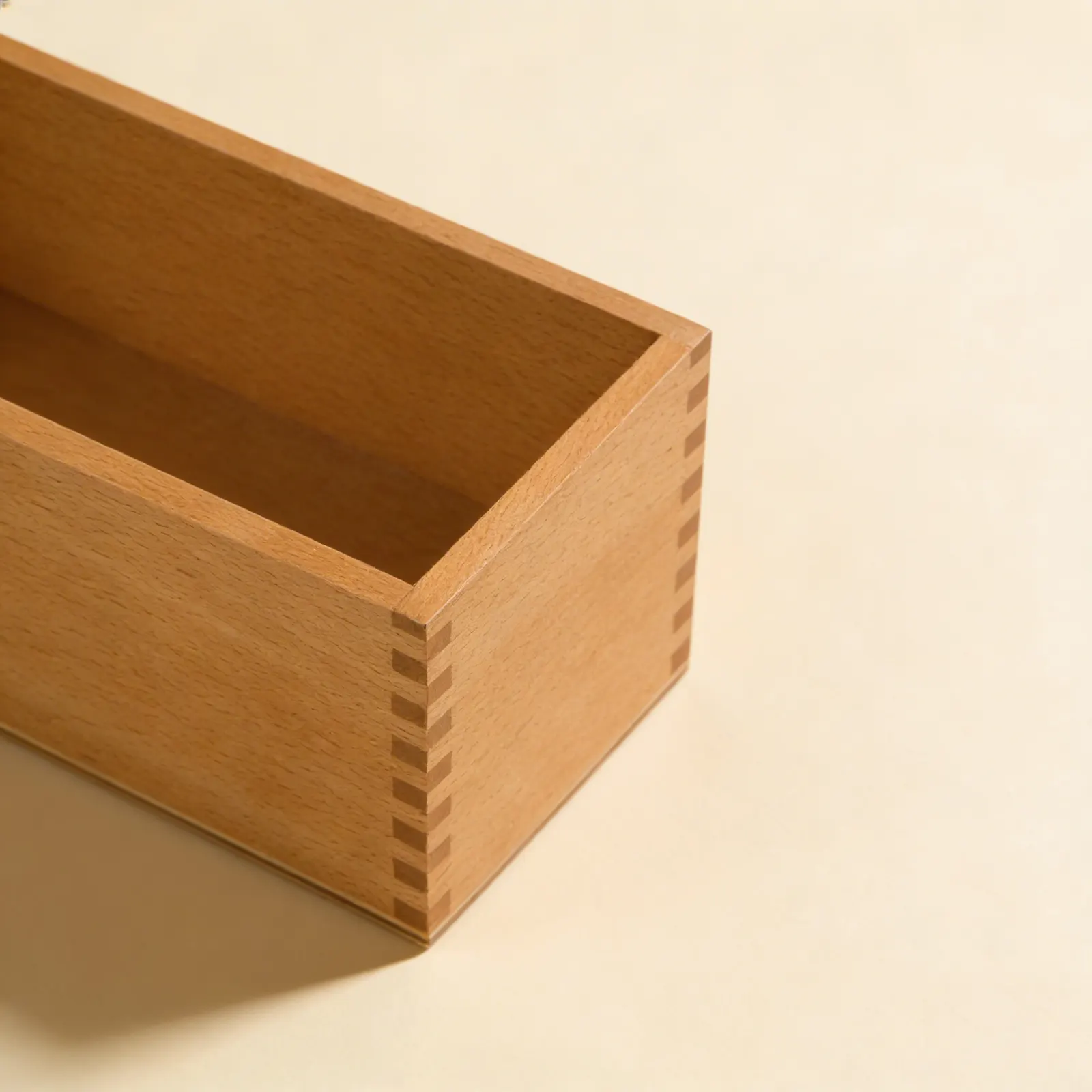 Double Sandpaper Letters Box: Wooden Storage: Side view