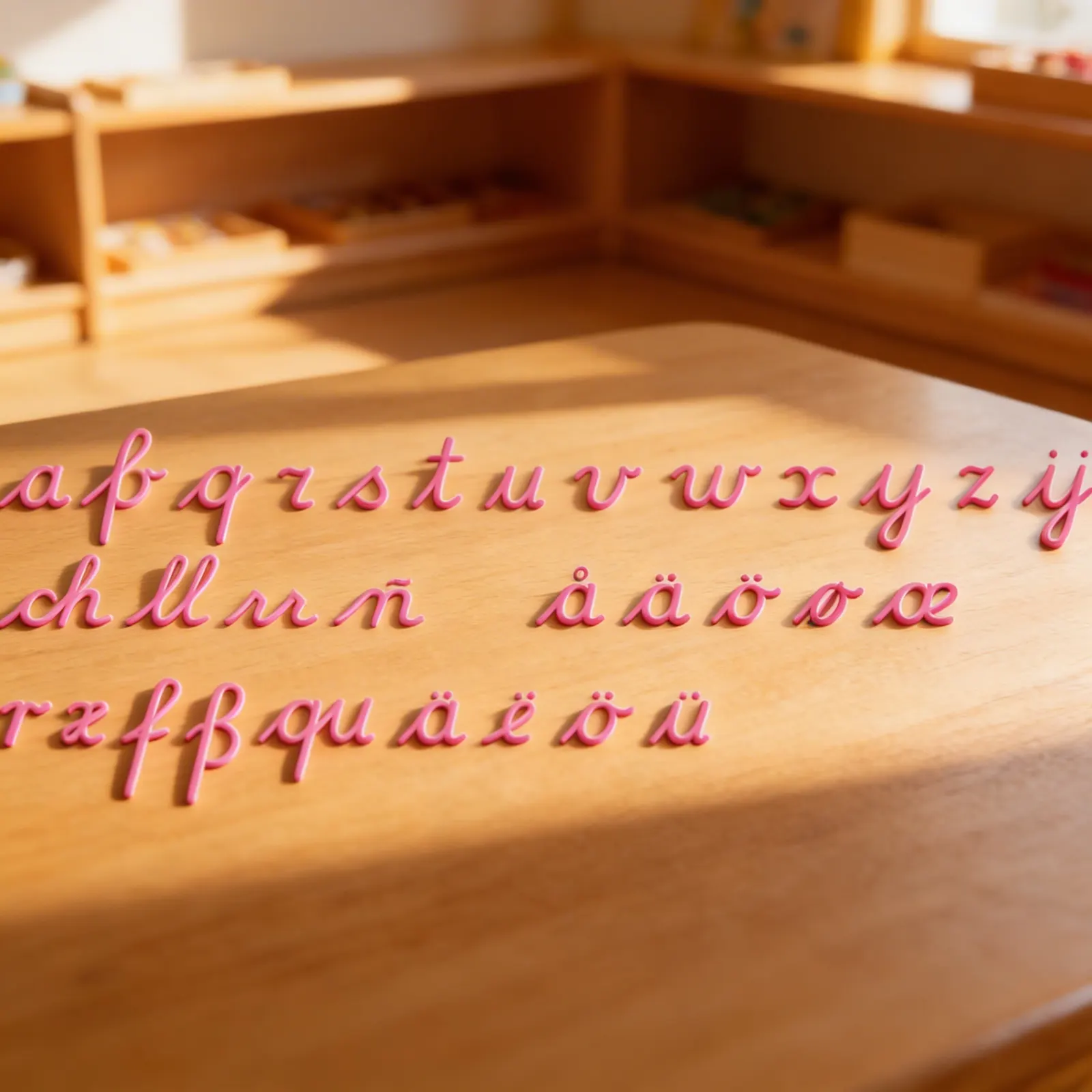 Medium Movable Alphabet: International Cursive - Red: Child learning