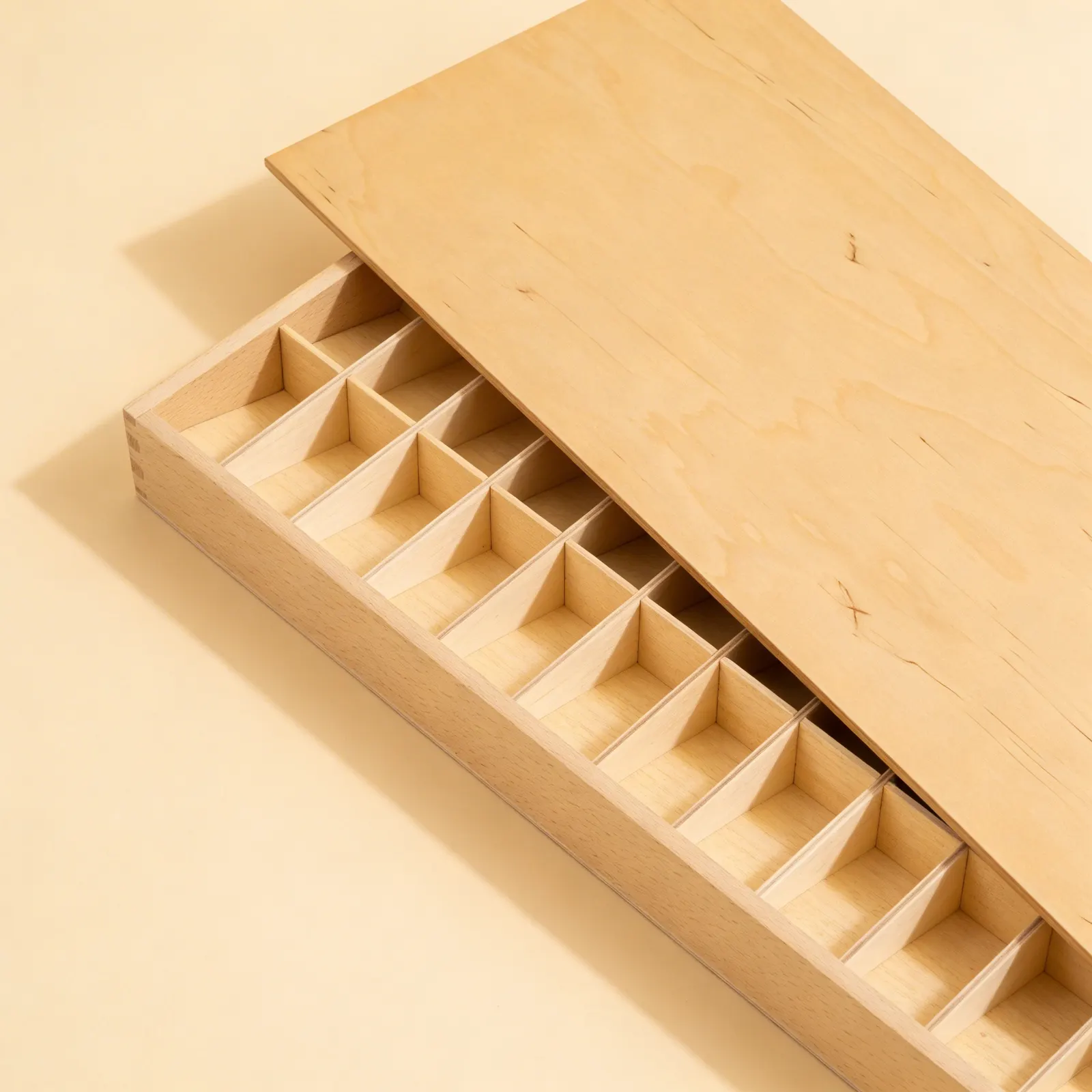 Printed Alphabet Box: Organised Storage for Moveable Letters: Side view