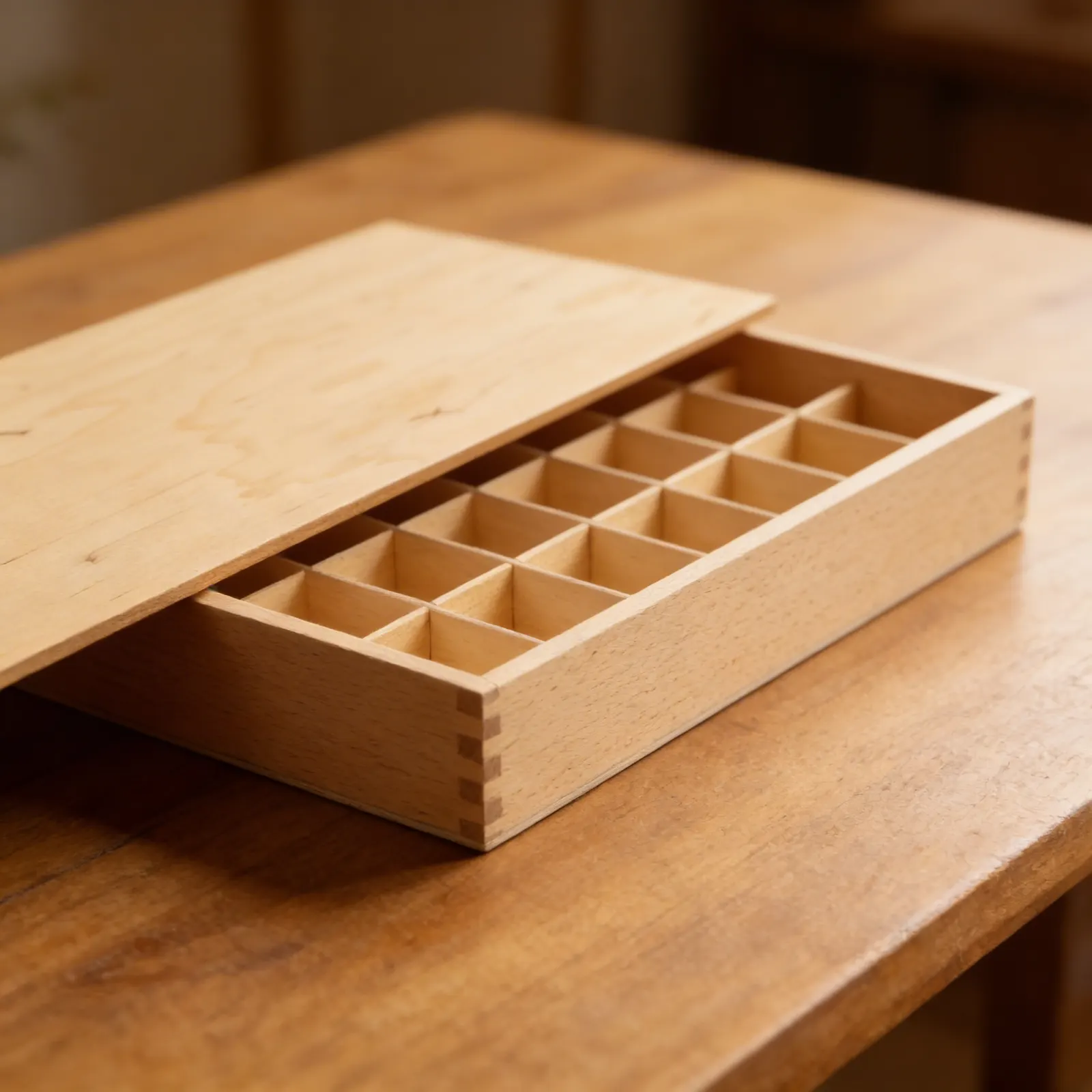 Printed Alphabet Box: Organised Storage for Moveable Letters: Detail view