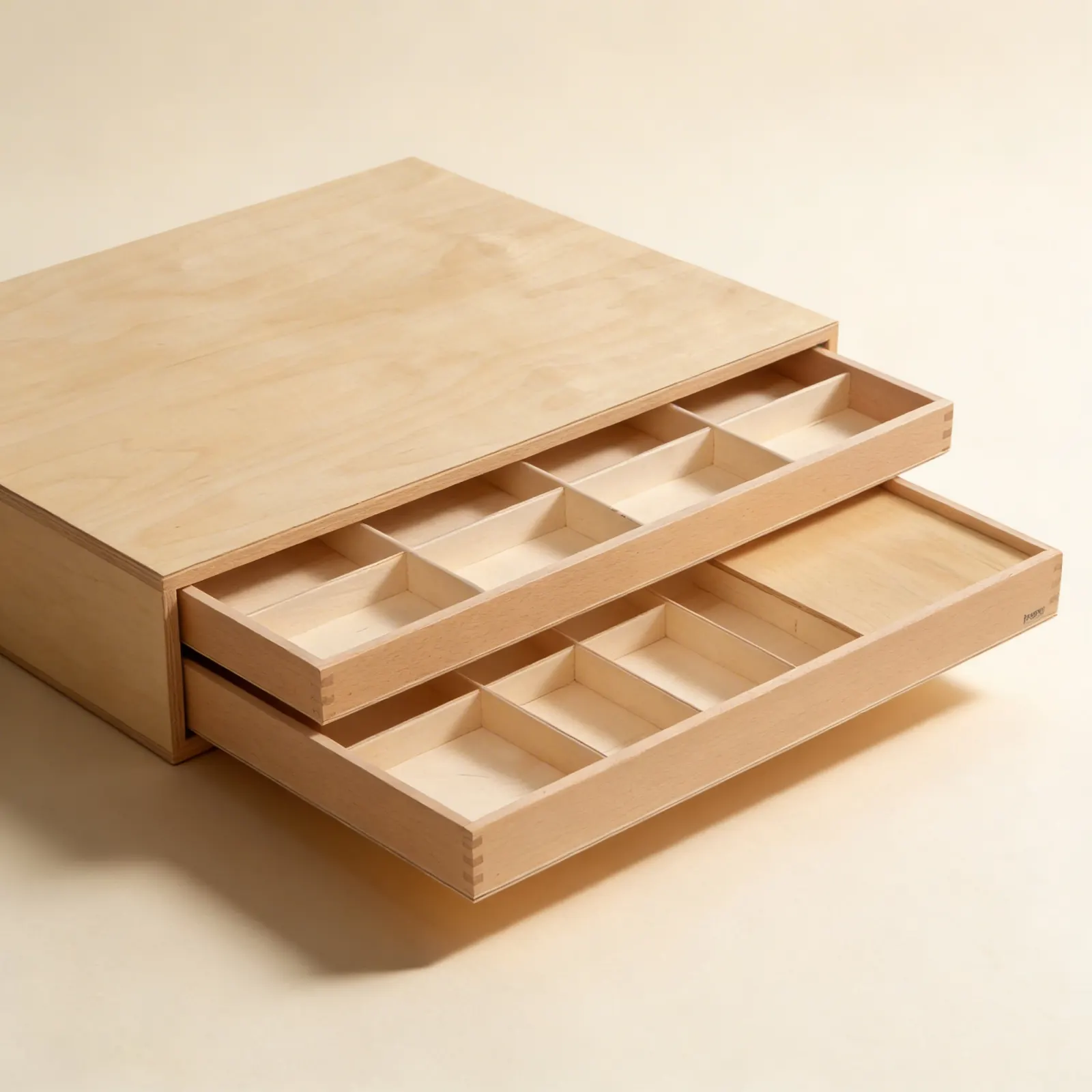 Large Movable Alphabet Box: Three-Tray Storage for Complete Letter Set: Side view