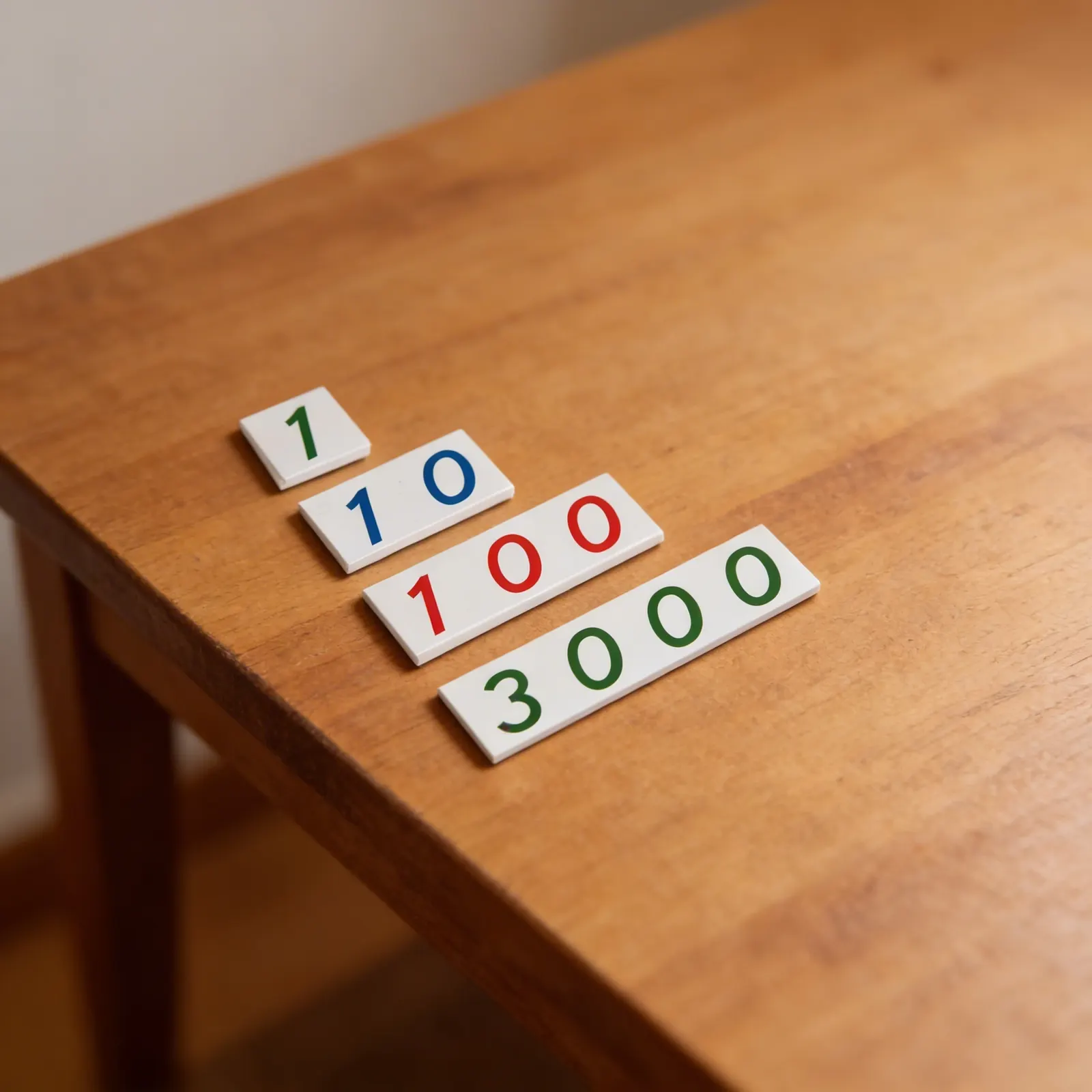 Malé číselné karty 1-3000: Plast: Bočný pohľad