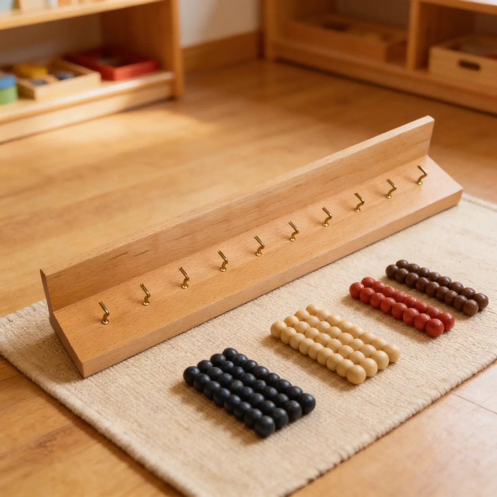 Short Bead Chains Frame: Vertical Storage for Mathematical Chains: Detail view
