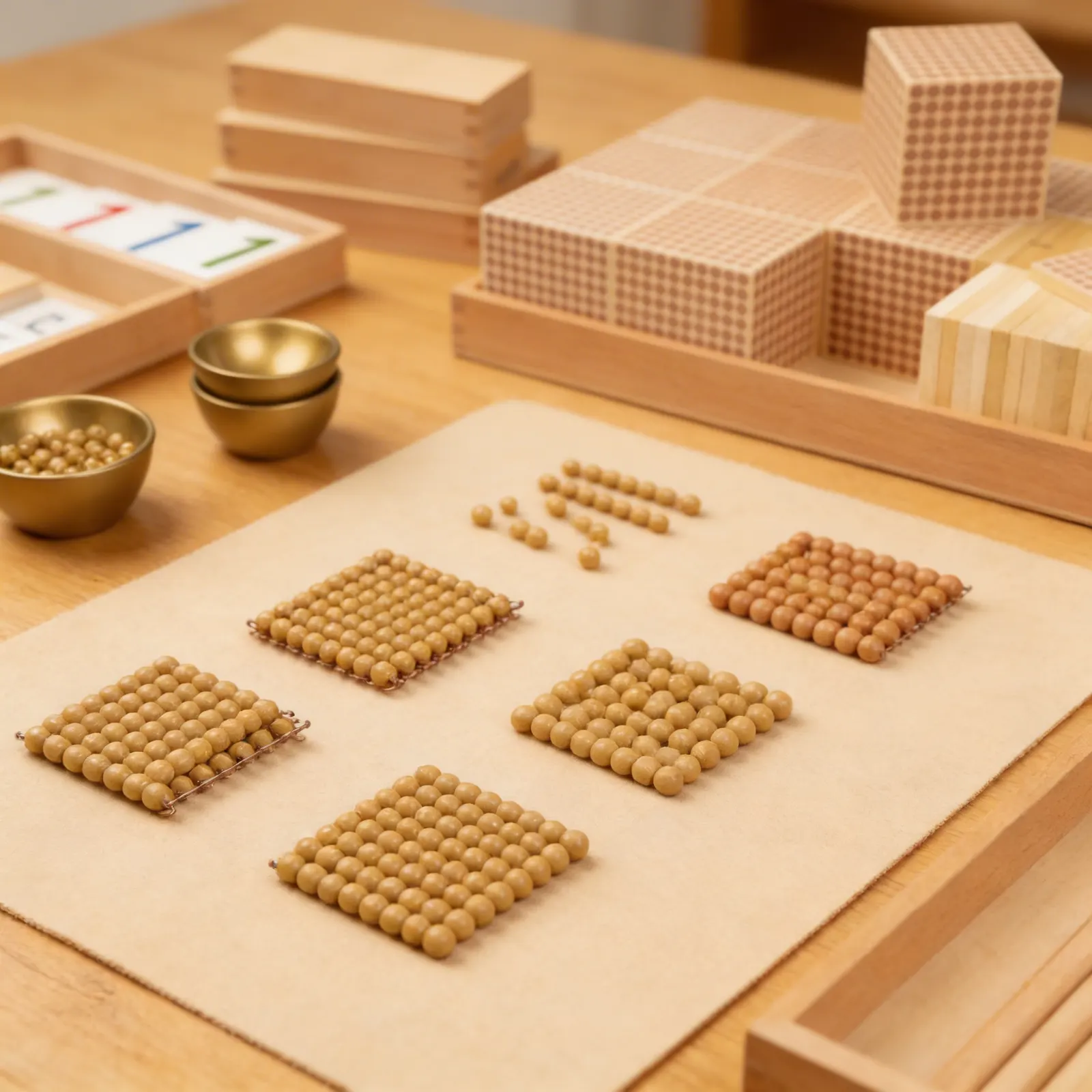 Golden Bead Material: Individual Nylon Beads for Decimal System: Detail view