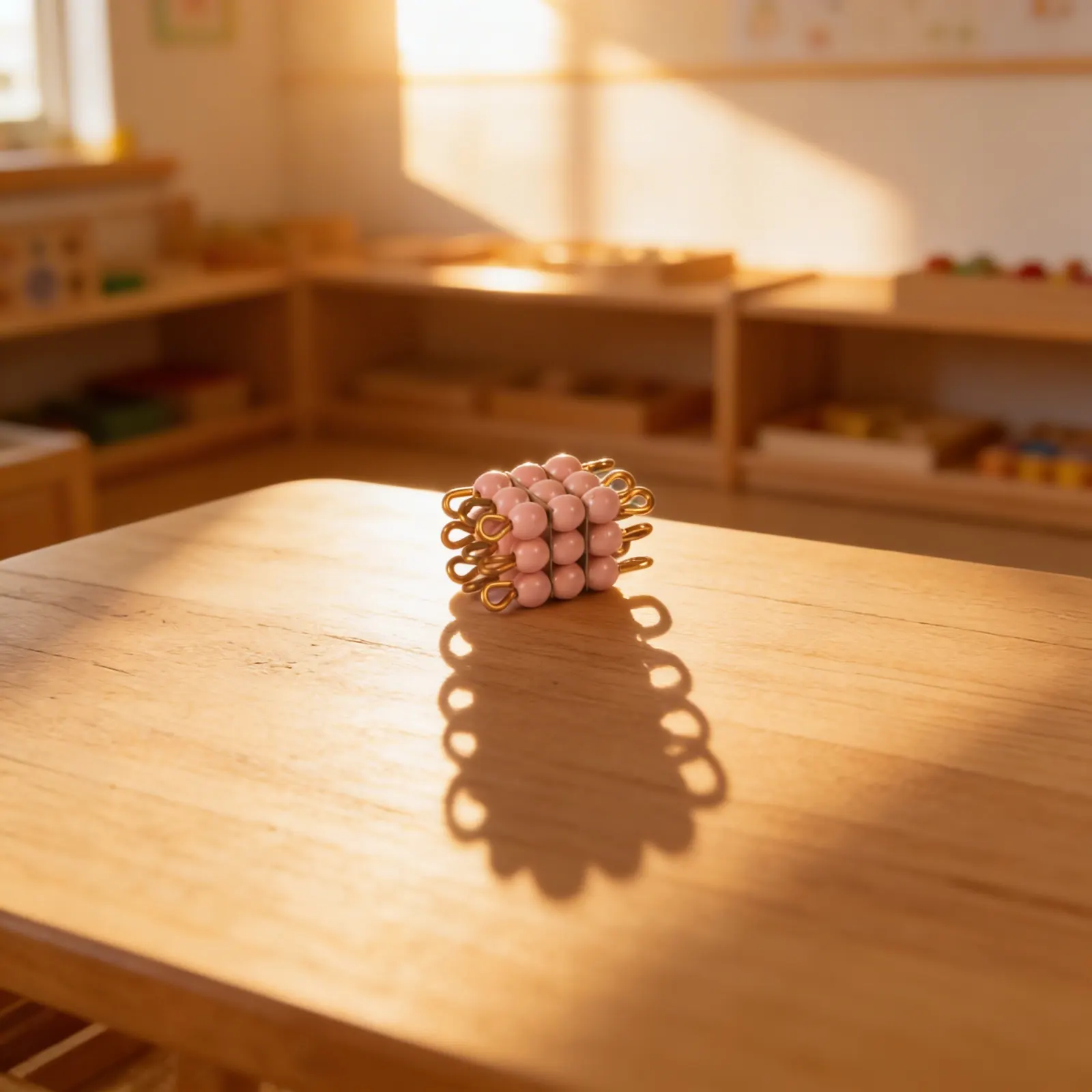 Glass Bead Cube of 3: Pink Mathematical Concept Exploration: Child learning
