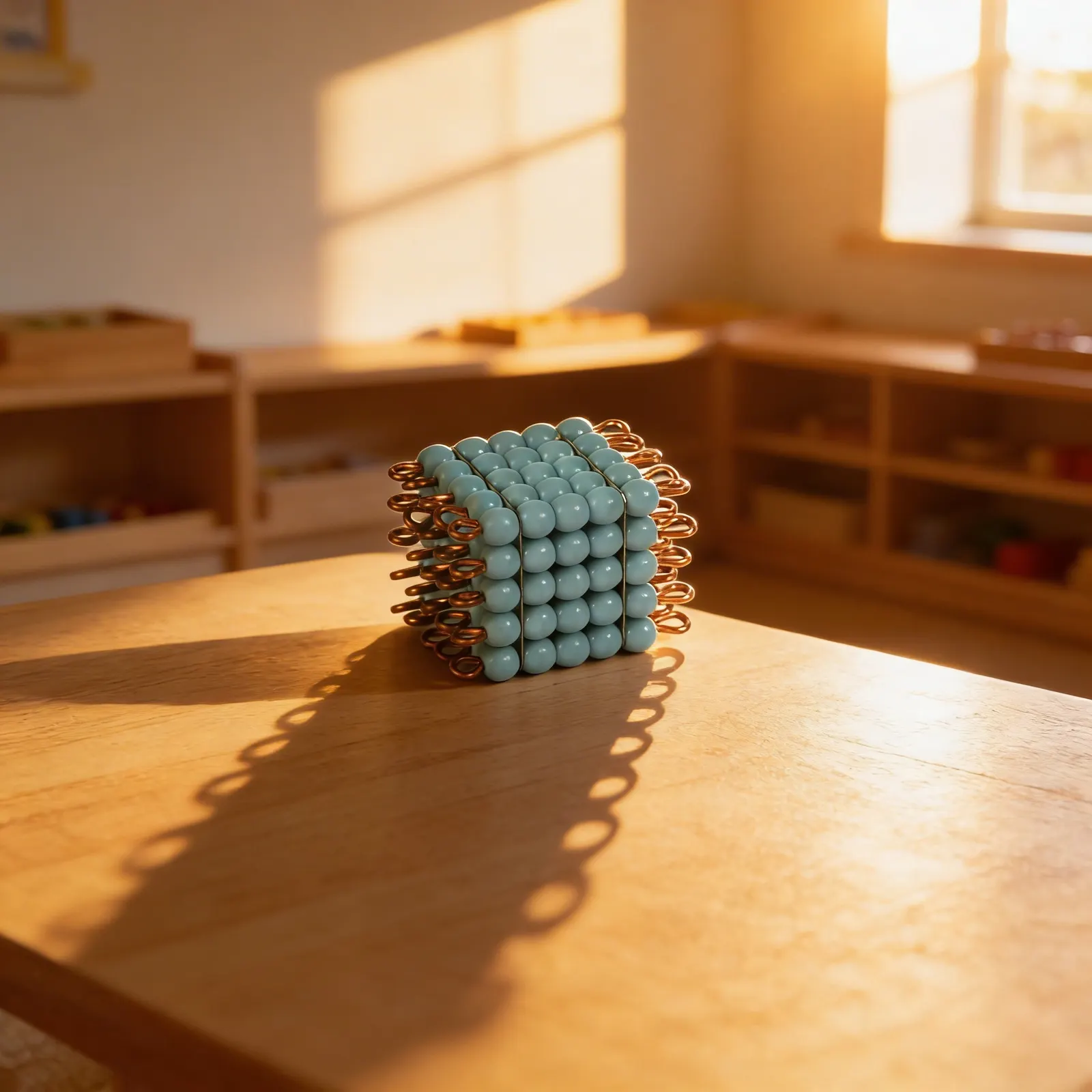 Glass Bead Cube of 5: Light Blue Individual Unit: Child learning