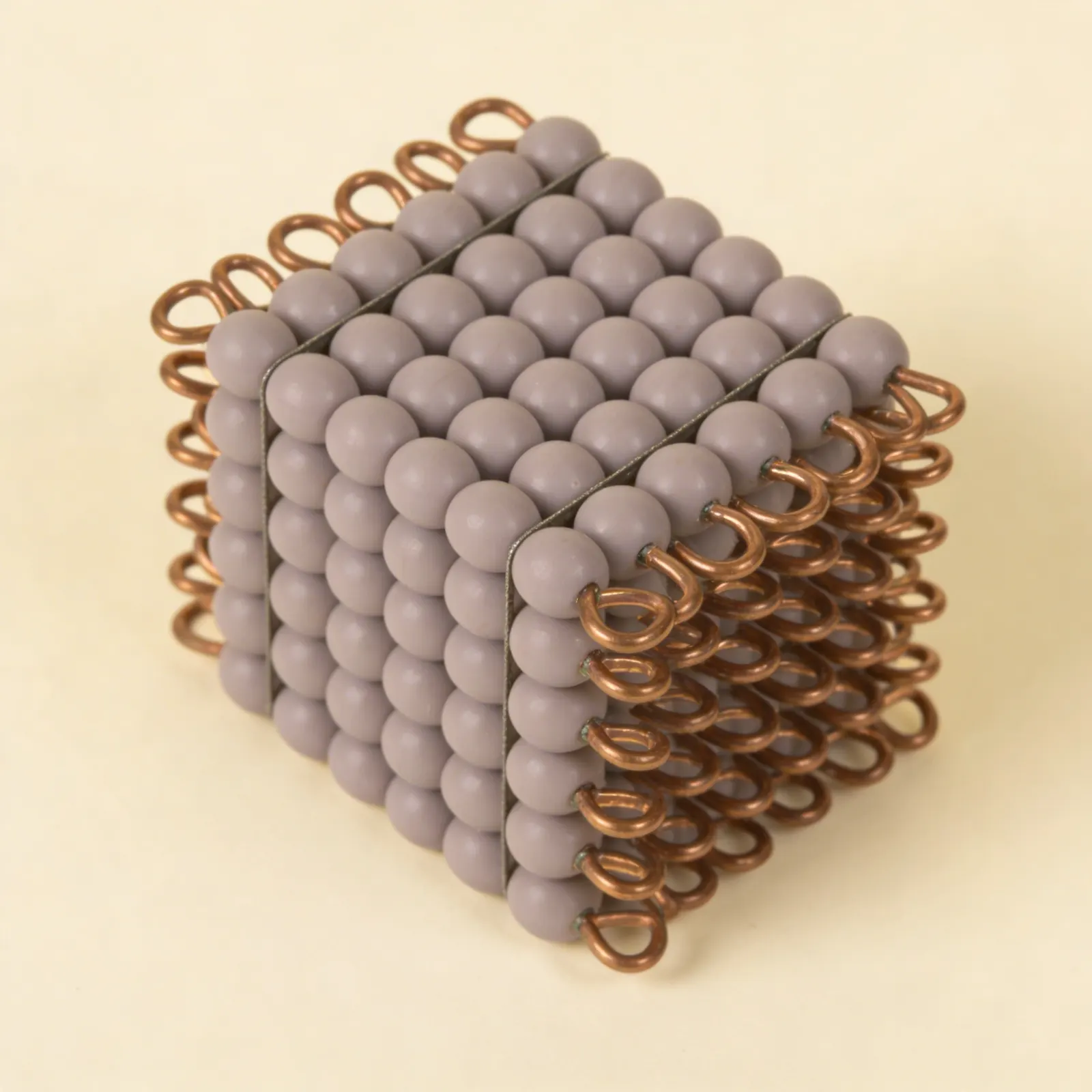 Glass Bead Cube of 6: Purple Cube for Mathematical Visualisation: Side view