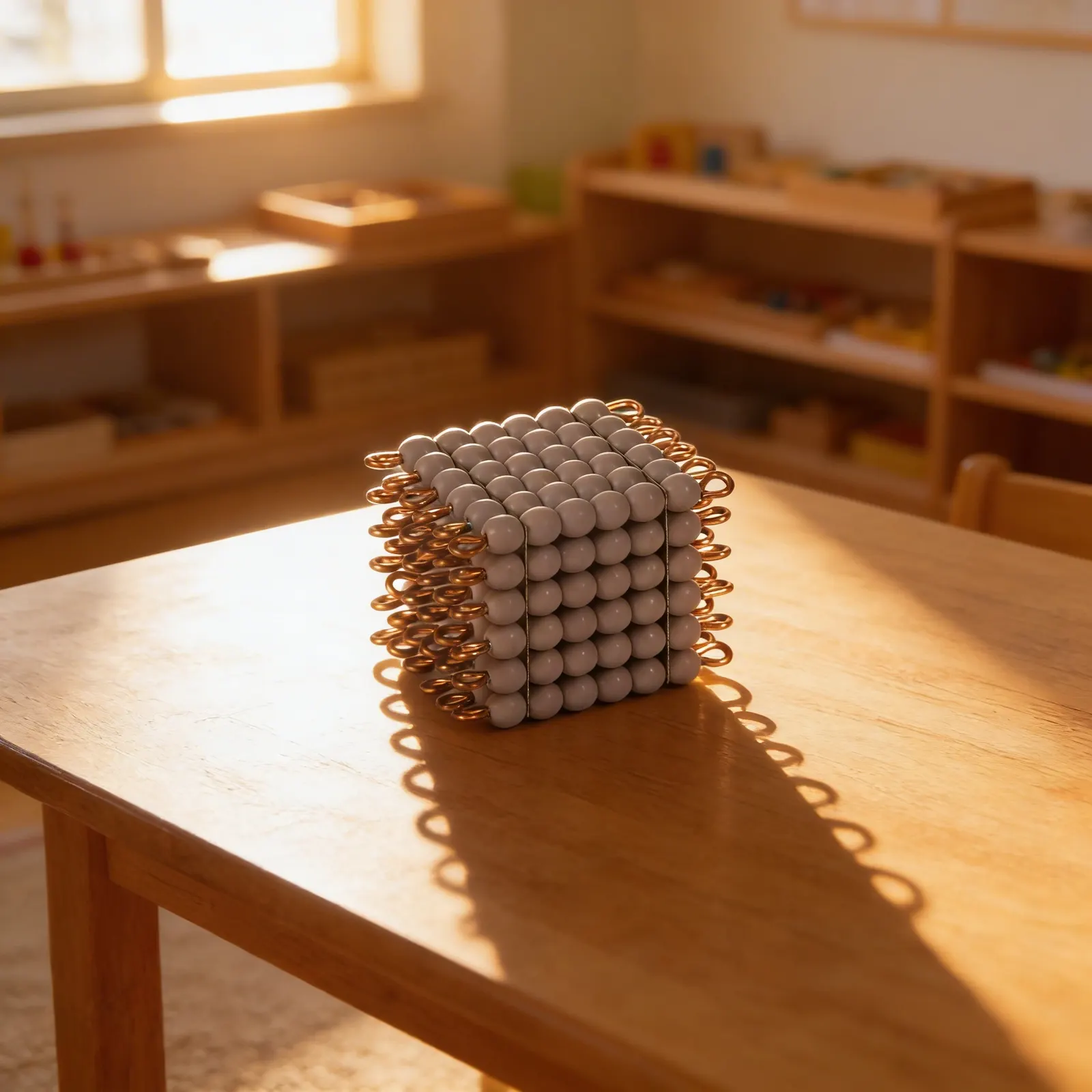 Glass Bead Cube of 6: Purple Cube for Mathematical Visualisation: Child learning