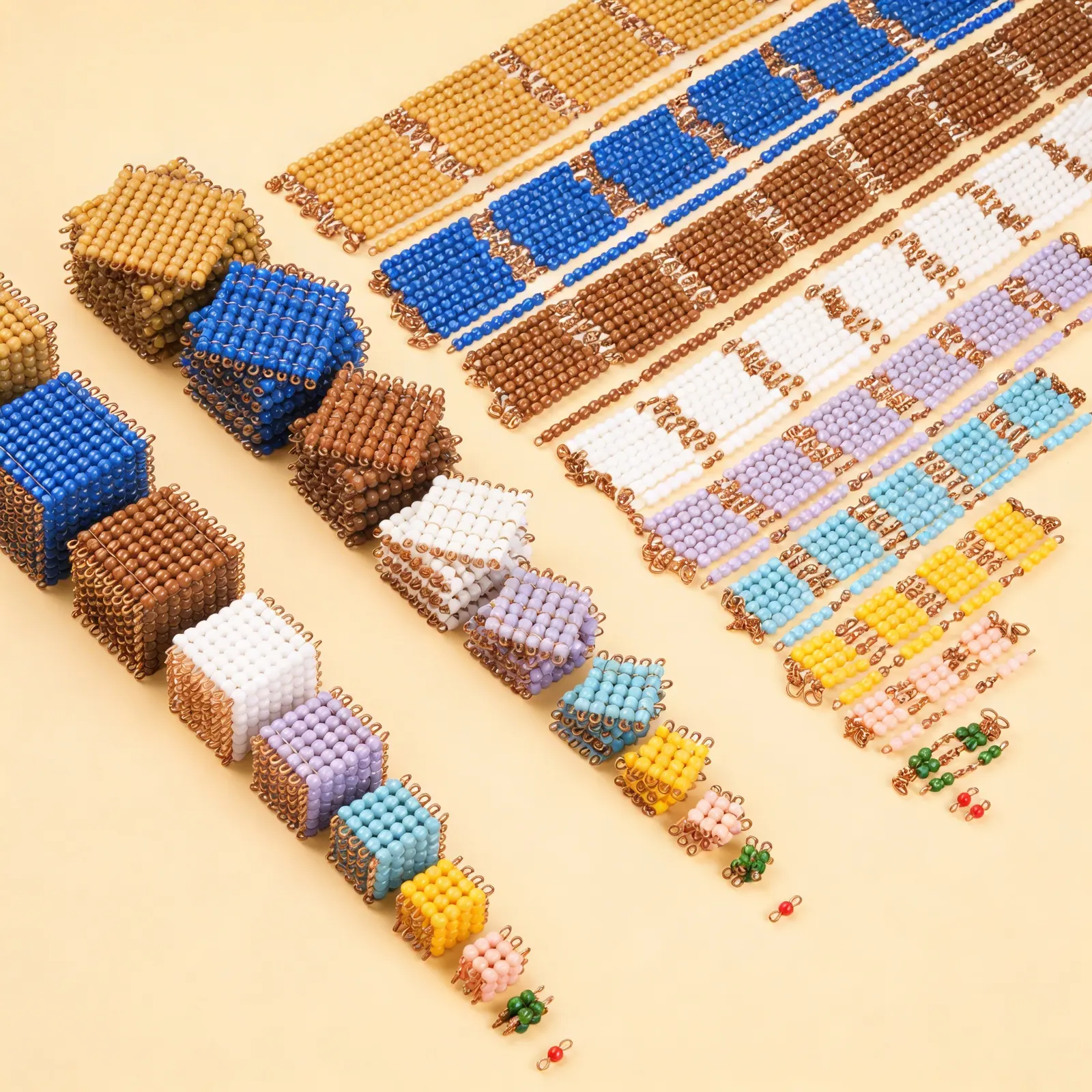 Individual Nylon Beads: Complete Decimal System Material Set: Side view