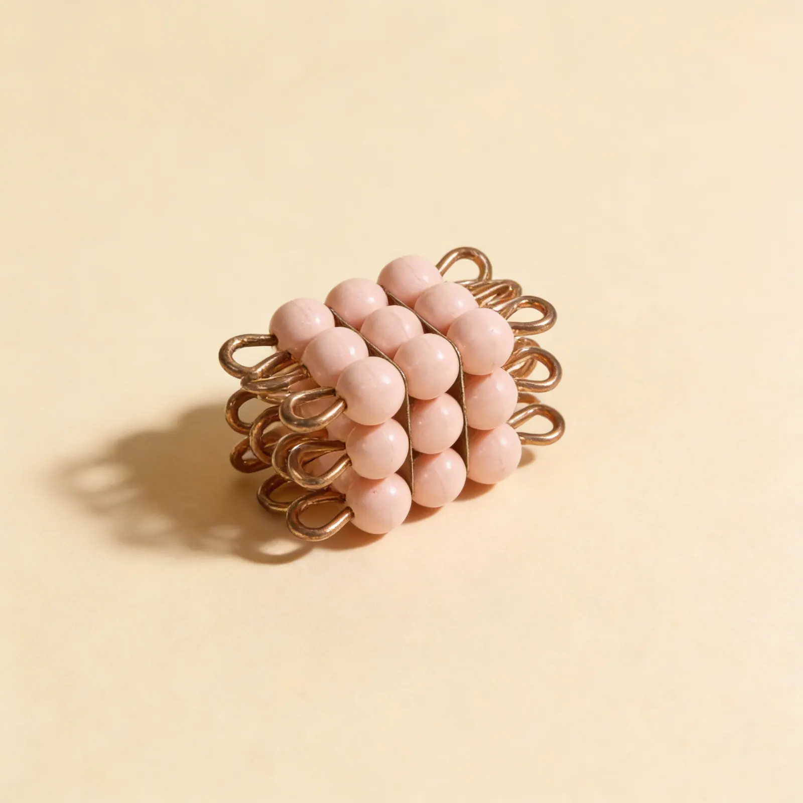 Bead Cube of 3: Pink Individual Nylon Cube for Mathematics: Side view