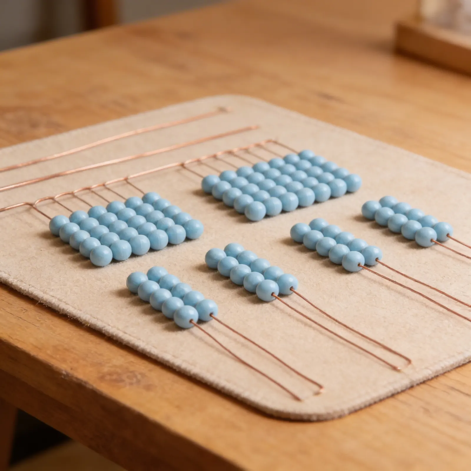 Nylon Bead Cube of 5: Individual Light Blue for Quantity Work: Detail view