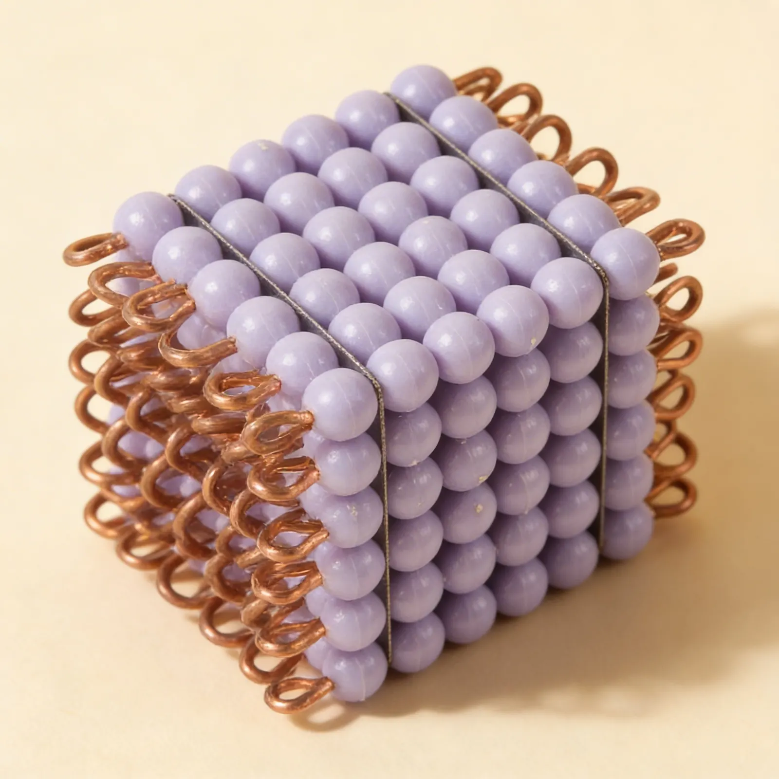 Nylon Bead Cube of 6: Purple Individual Unit: Side view