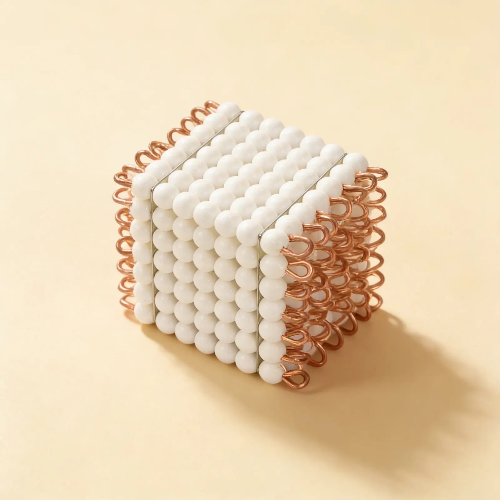 Bead Cube of 7: White Nylon Thousand Unit (7³): Side view