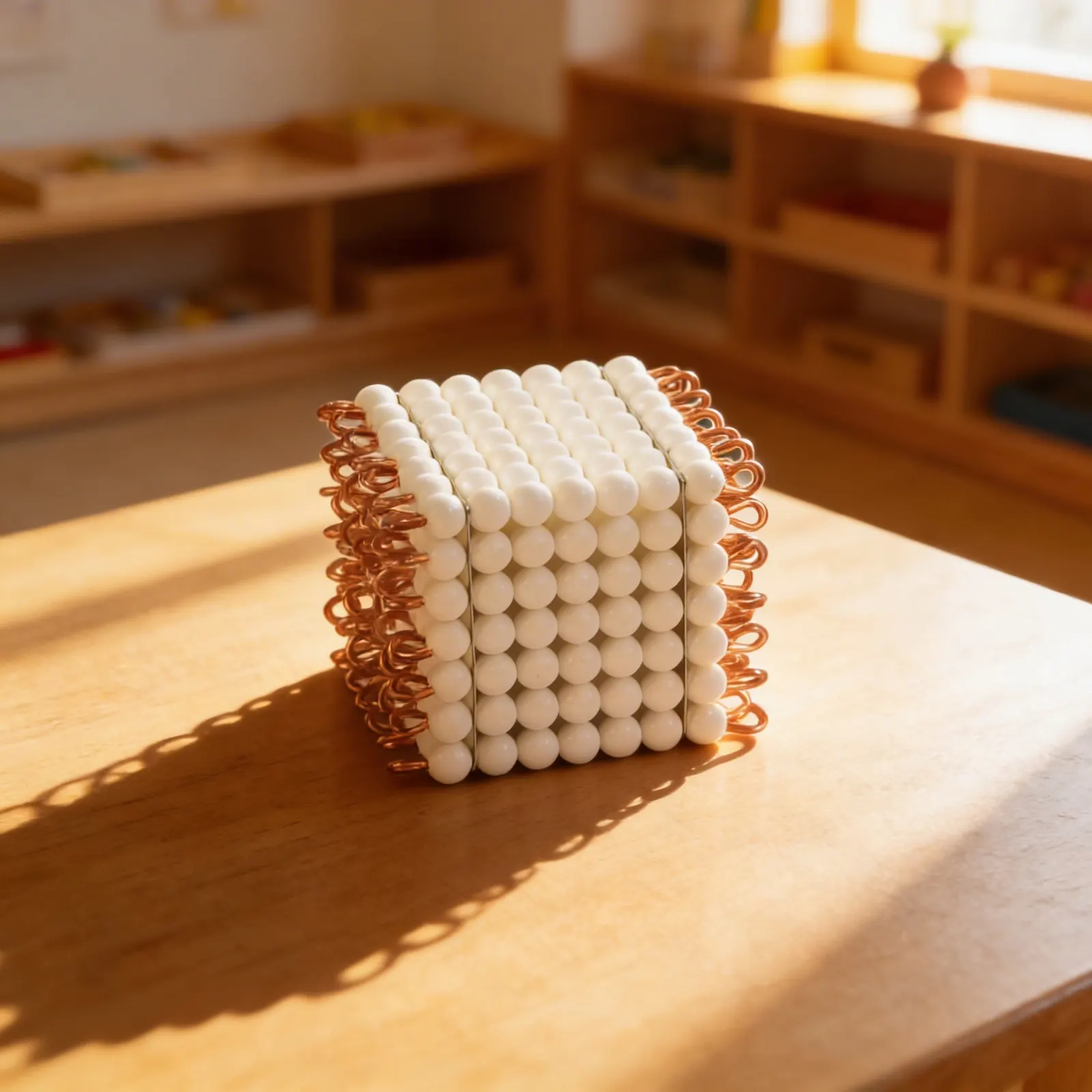 Bead Cube of 7: White Nylon Thousand Unit (7³): Child learning