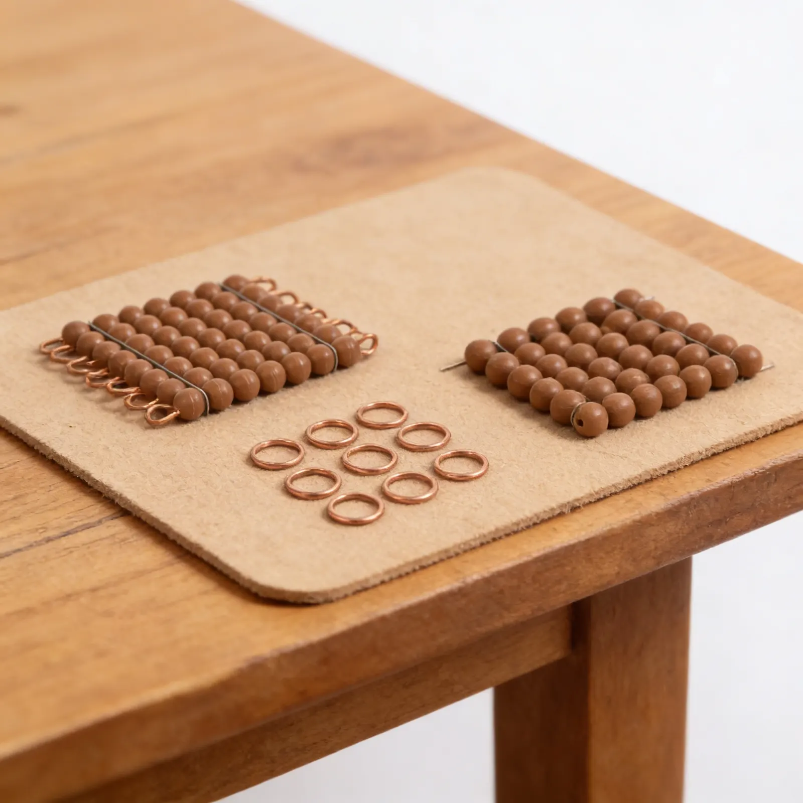 Nylon Bead Cube of 8: Brown Cube for Mathematical Concepts: Detail view